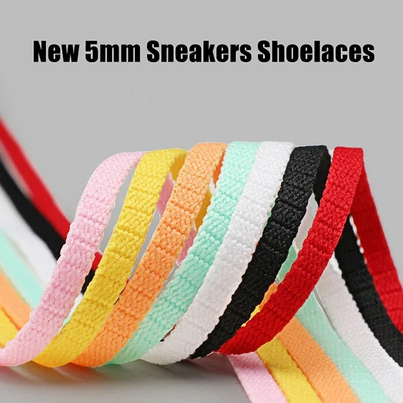 5mm Flat Athletic Shoelaces for Sneakers – Serrated Thread Design Durable Runnin