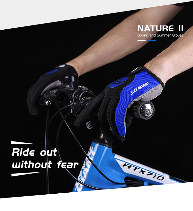 Men Full Finger Bicycle Gloves Anti Slip Gel Pad Motorcycle MTB Road Bike Glove