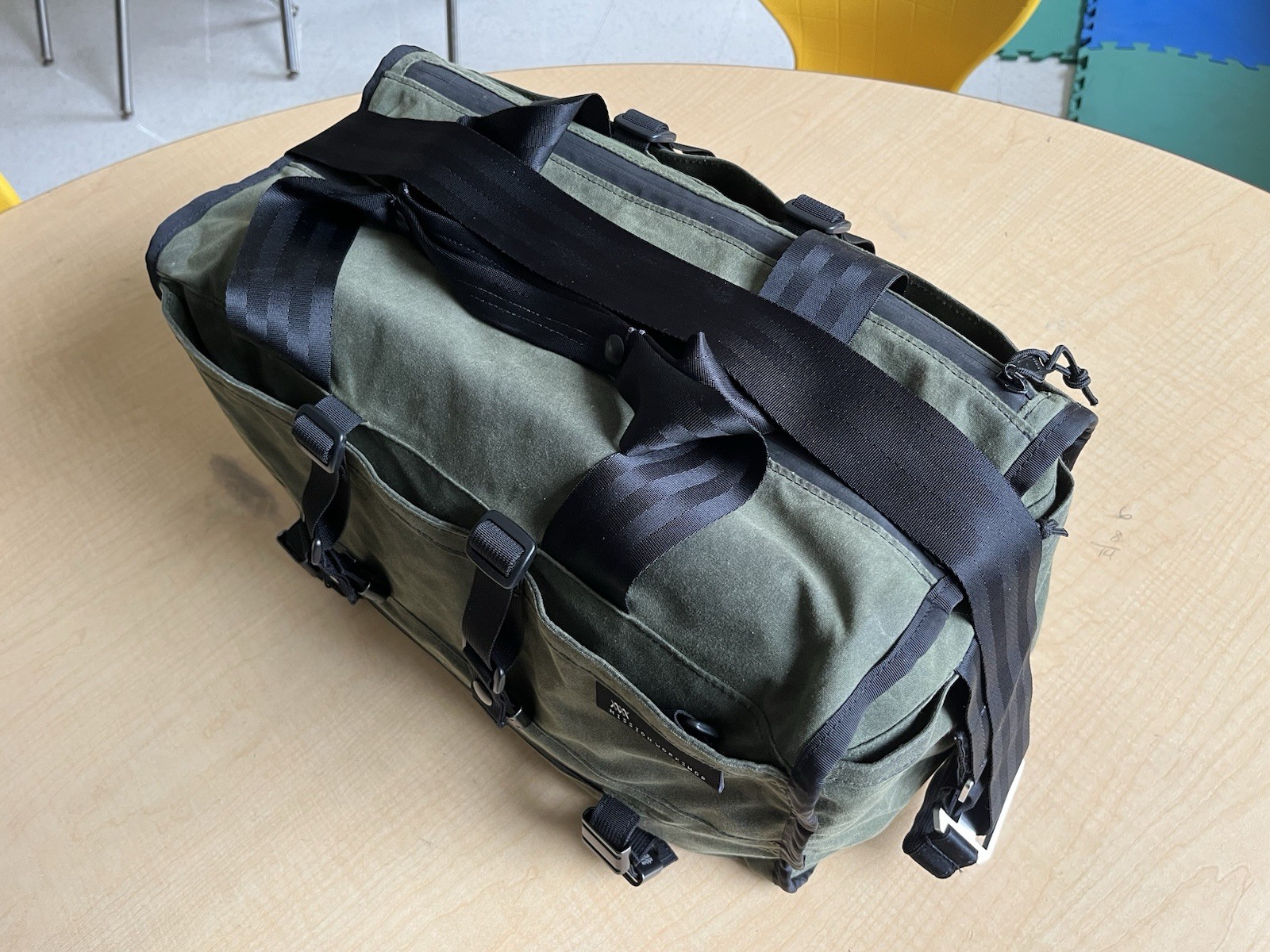 Mission Workshop Transit Duffle 27L Green Waxed Canvas