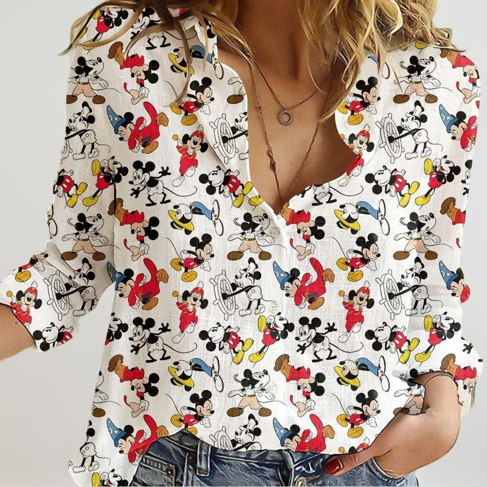Disney Mickey Cruising Blouse Shirt Mickey Mouse Casual Shirt