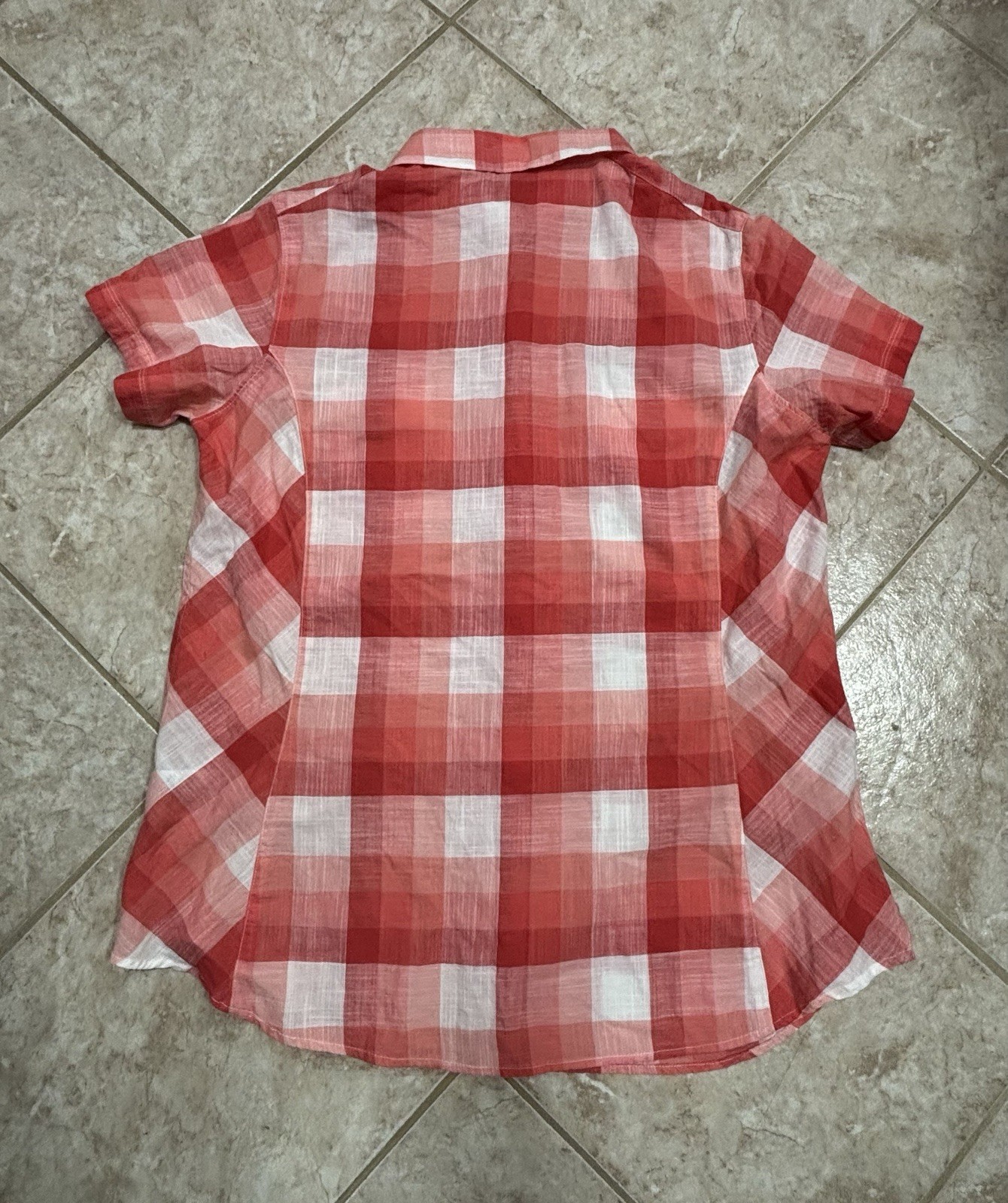 Columbia Plaid Button Up Shirt And Butterfly Tee 100% Cotton Women’s Size XL