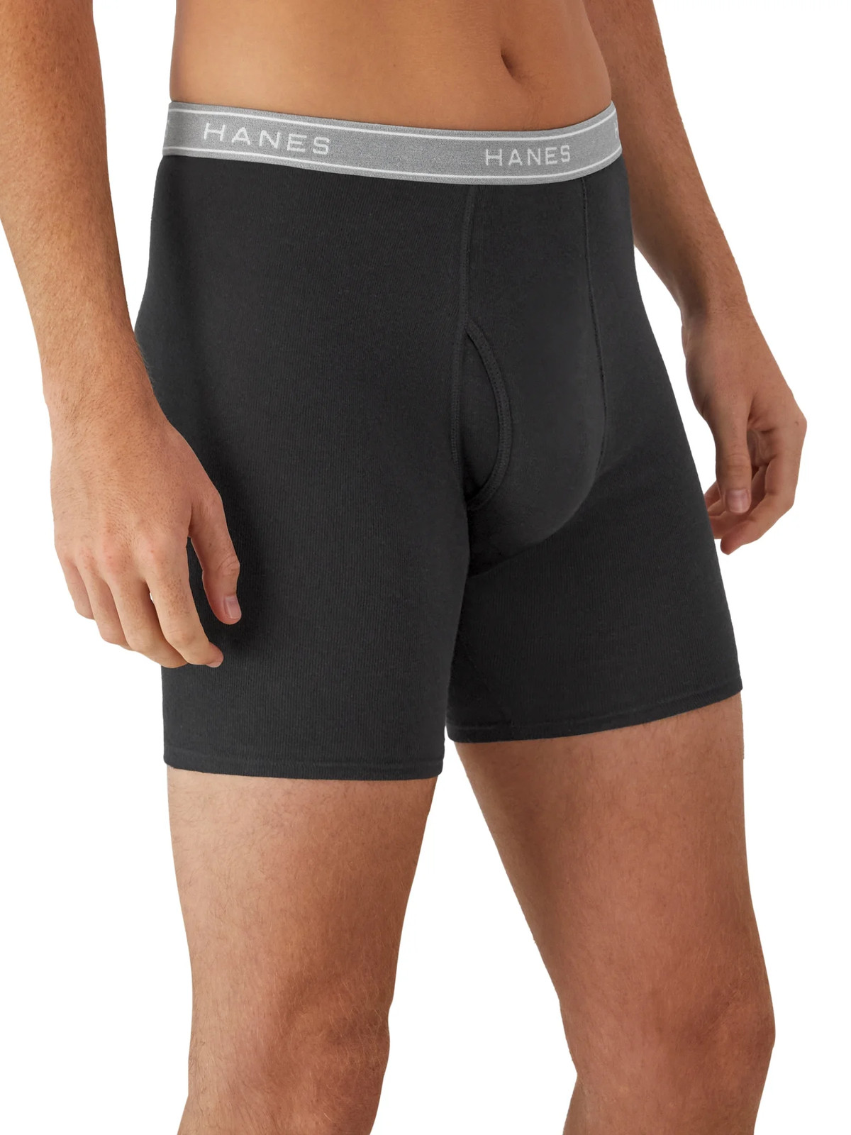 Men’S Super Value Pack Black/Grey Boxer Briefs, 10 Pack