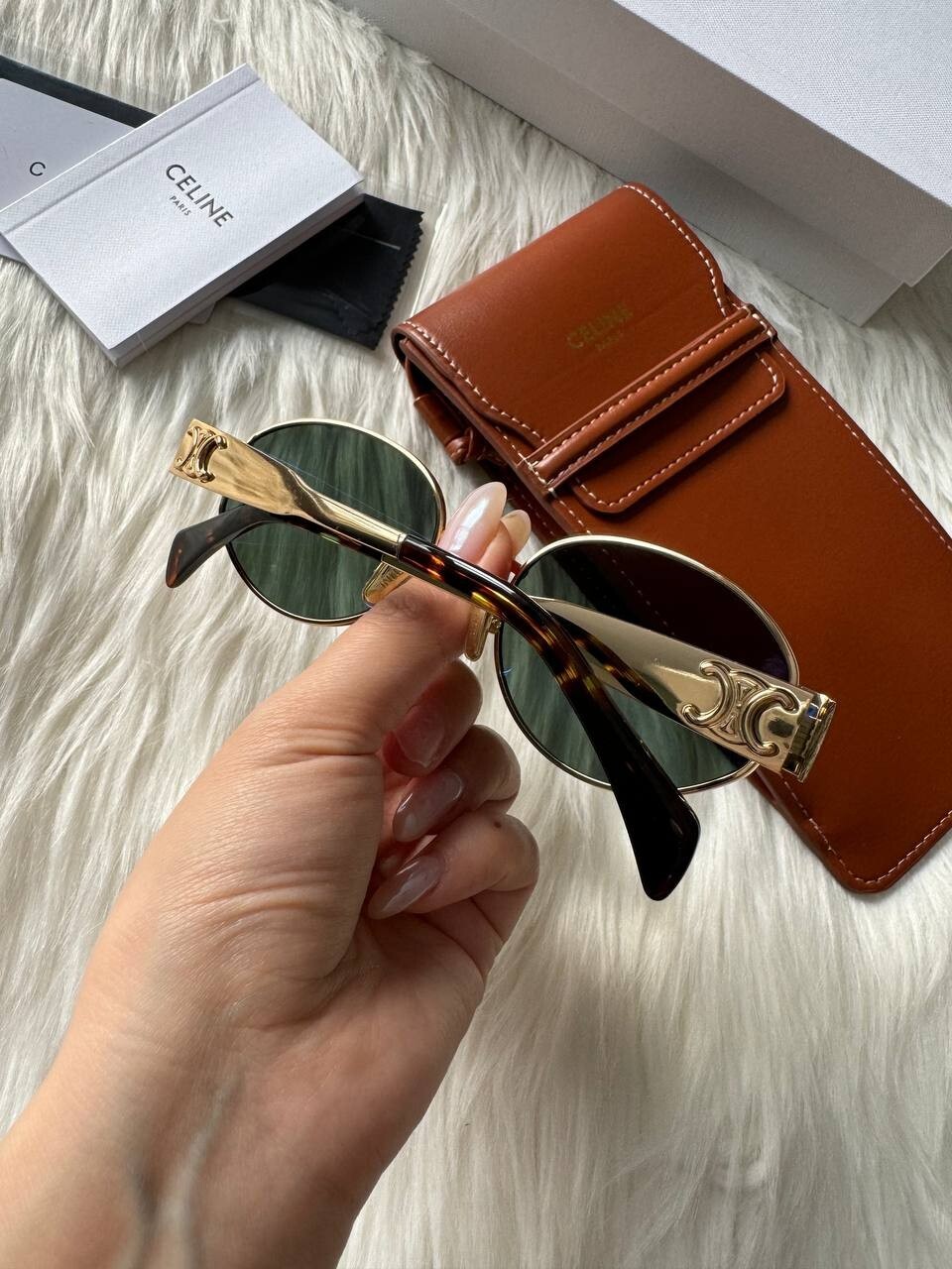 Celine Sunglasses Triomphe Gold Metal Fram