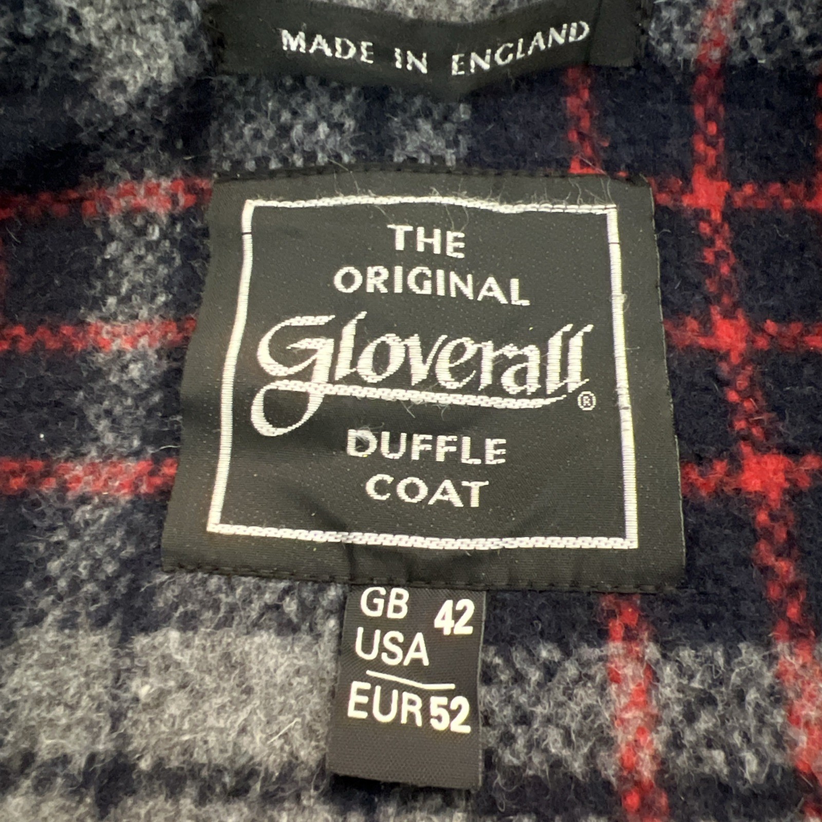 VTG Gloverall Duffle Coat Men’s Toggle Hooded Wool PeaCoat Jacket Sz 44 Navy G7