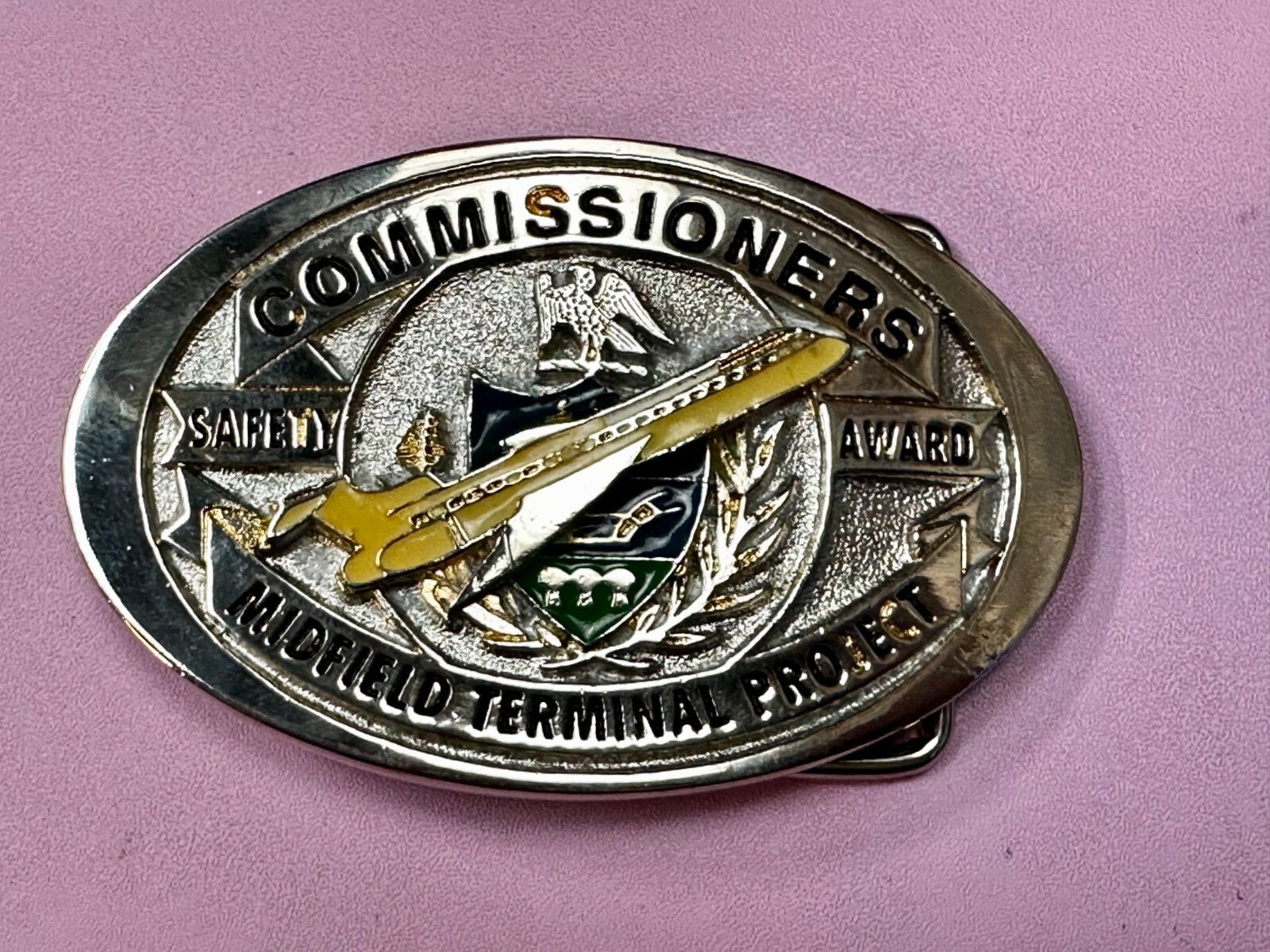 Commissioners Midfield Terminal Project Safety Award Commemorative Belt Buckle