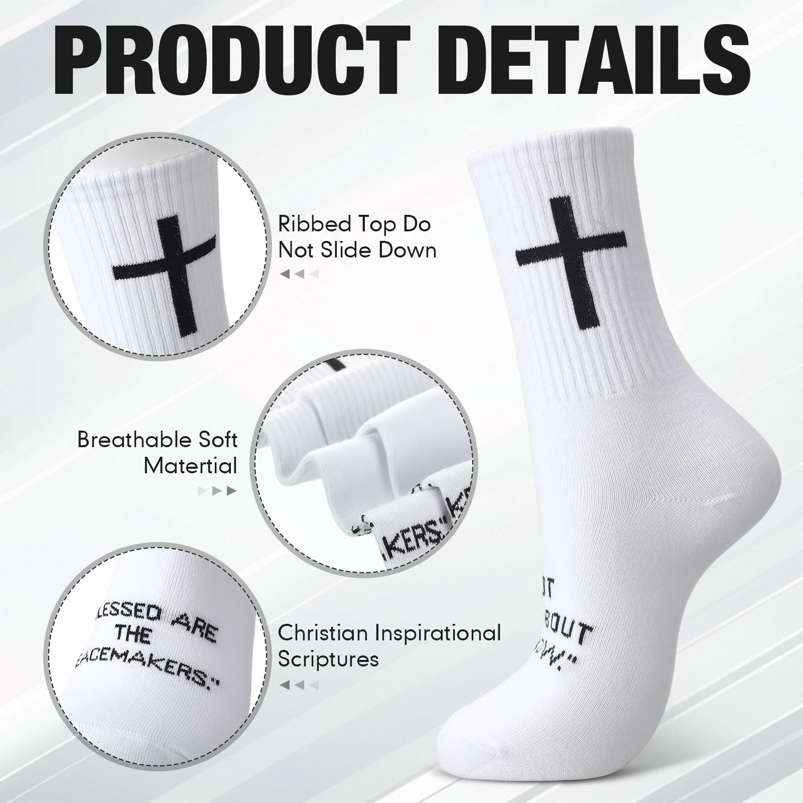 Christian Socks Cross Prayer For Men Birthday Gift Dad Husband Grandpa
