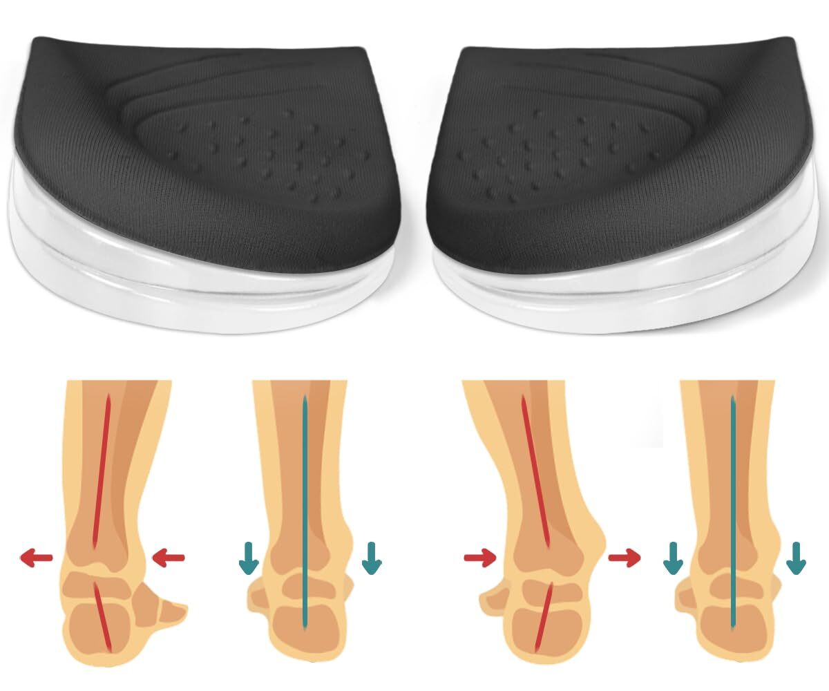 3 Layers Adjustable Heel Wedge Inserts for Supination & Pronation Correction,…