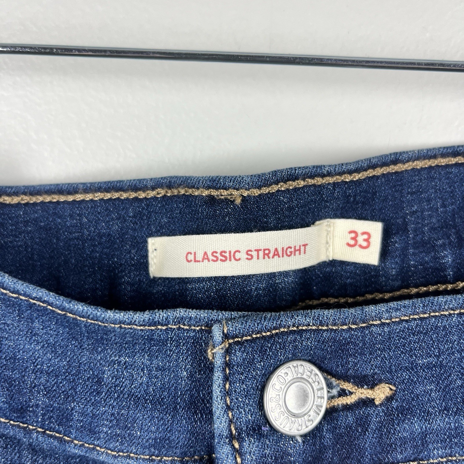 Levis‎ Womens Classic Straight Leg Dark Blue Wash Jeans Size 33