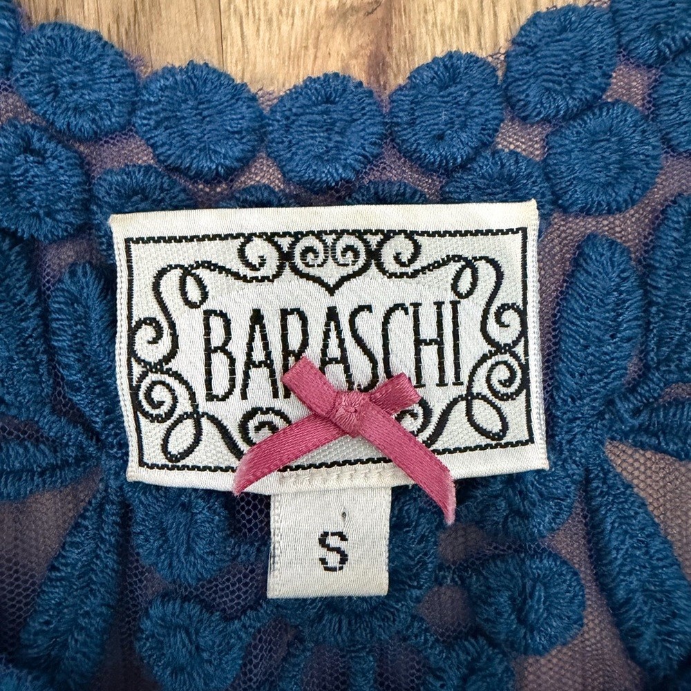💙 Anthropologie Blue Sheer Embroidered/Textured/Lace Tank Top – Size Small ✨