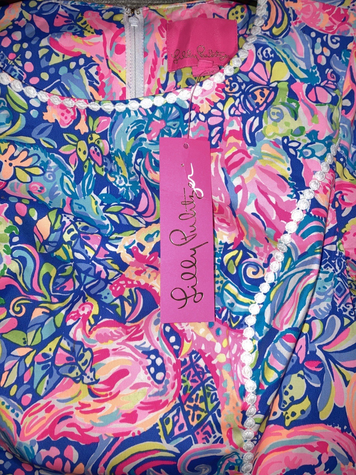 Lilly Pulitzer Coralynn Dress New Pop Up 60 Animals Colorful Pockets Women’s 4 .