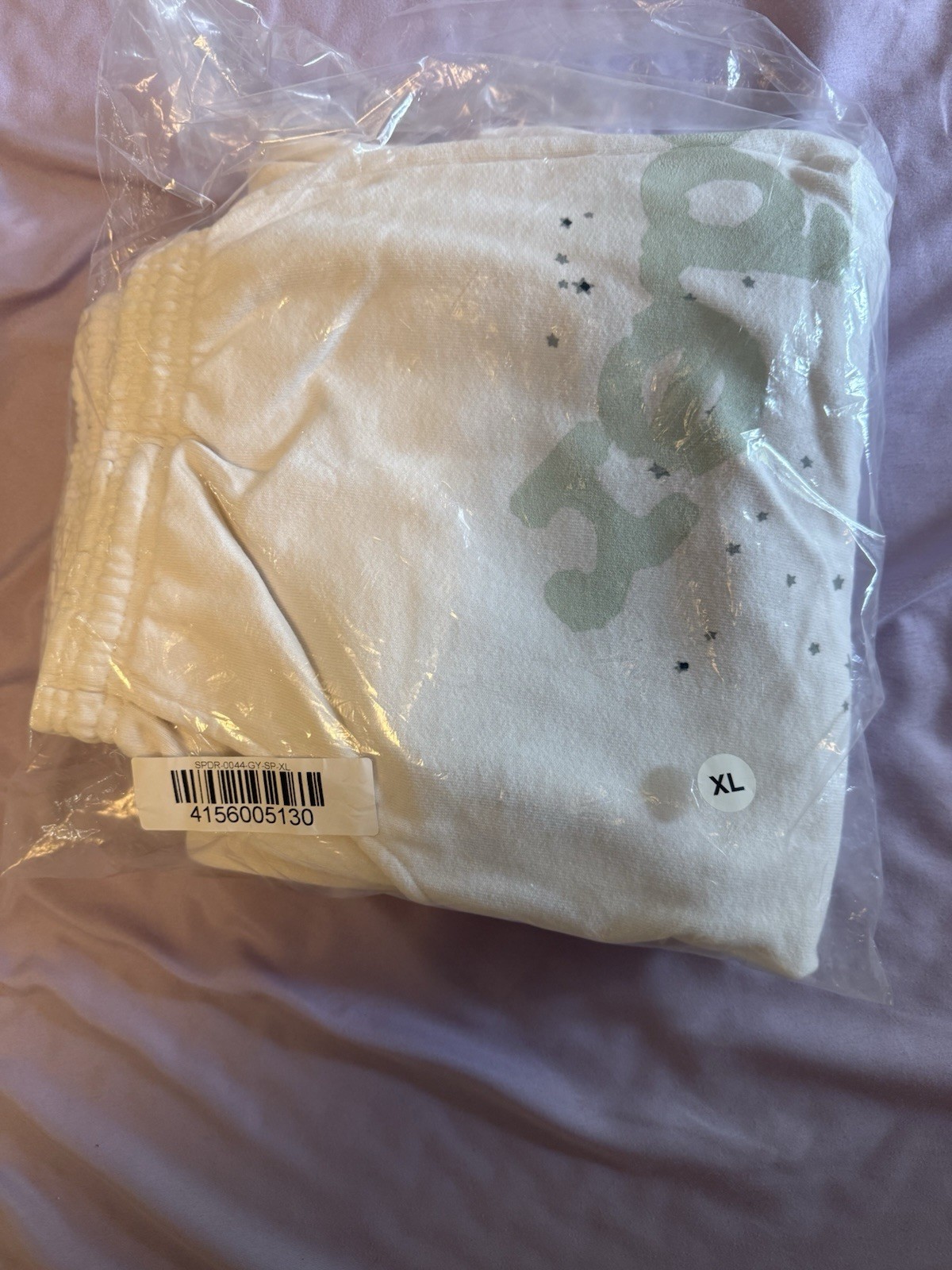 Sp5der SP5 Mint Sweatpants Cream White XL Men’s Cotton Fleece New in Bag