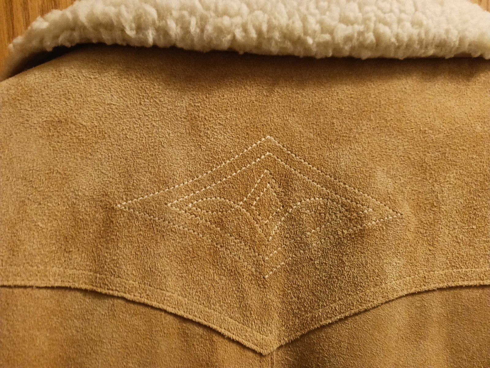 Vintage Levis Suede Cowhide Leather Western Sherpa Jacket Brown Tab Mens L Rare!