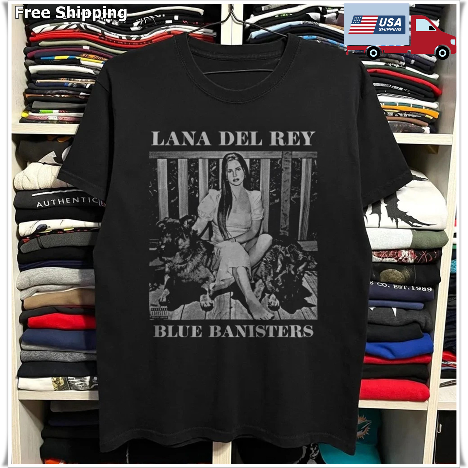 Lana Del Rey Blue Banisters, Lana Del Rey Shirt Black Cotton T-shirt Size S-5XL