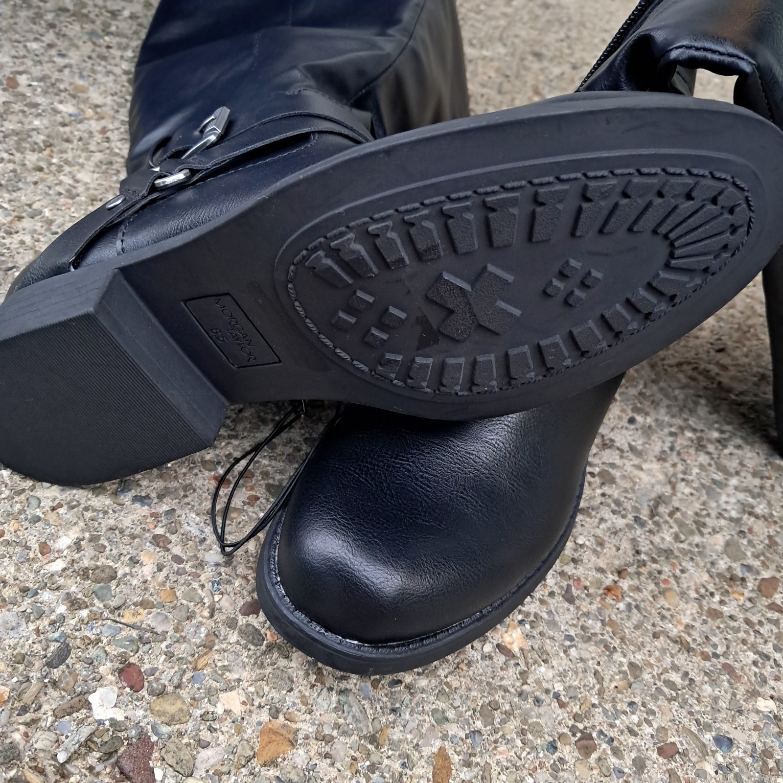 New 6 1/2 Morgan Taylor boots With Side Zipper Decor:Buckle Strap US 6 1/2