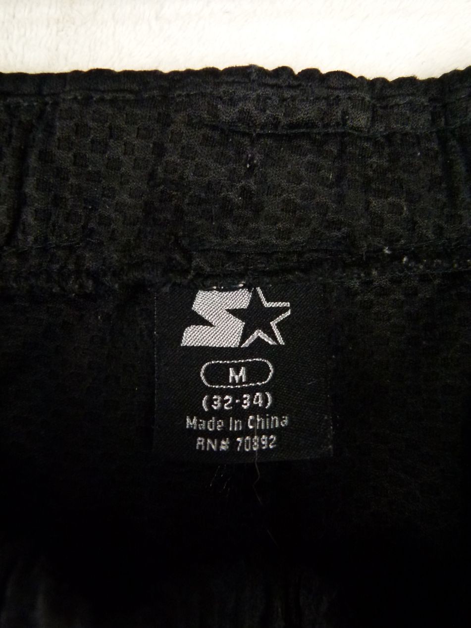 Starter Men’s Medium 32-34 Black Solid Track Pants Elastic Waist Zip Pockets