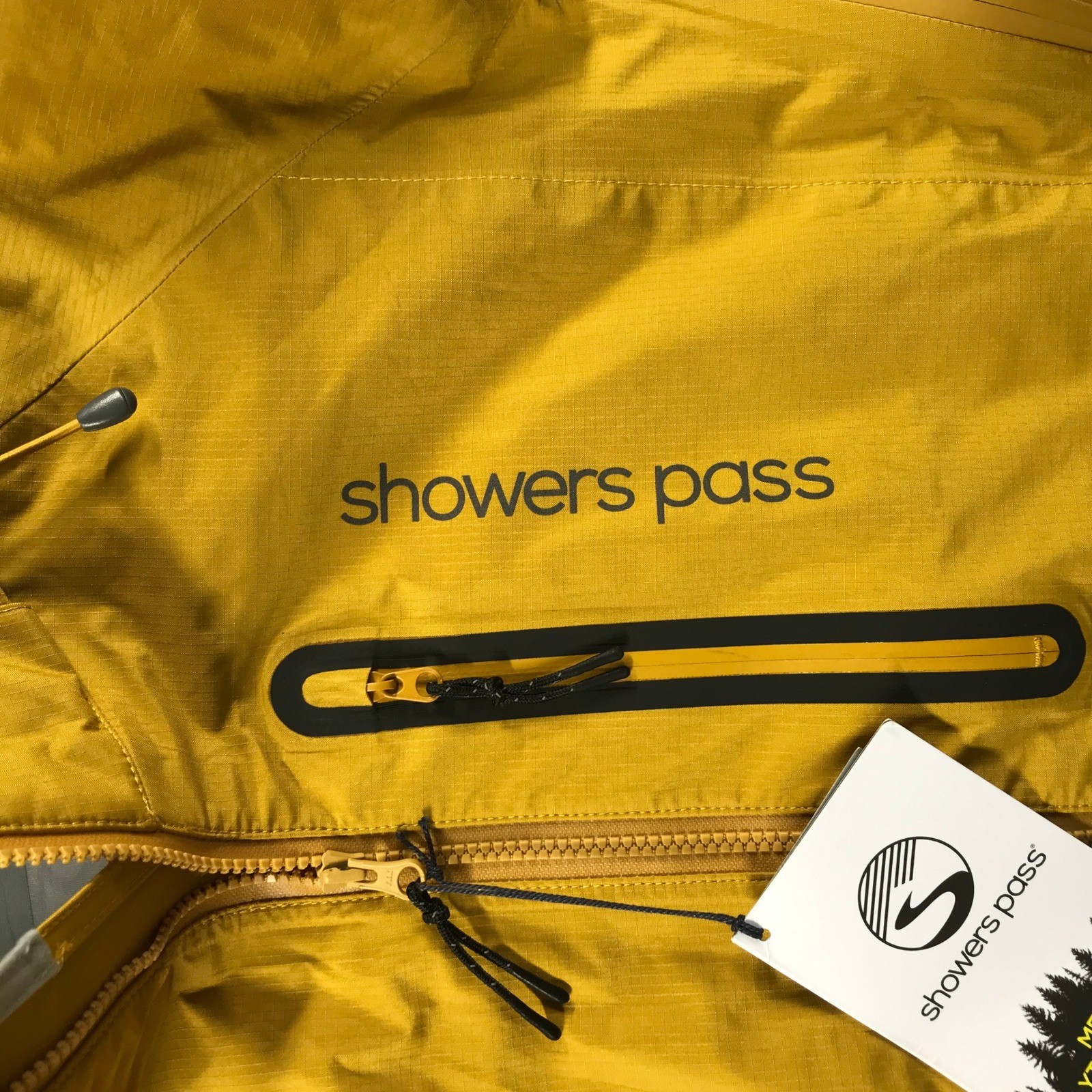 Showers Pass EcoLyte Elite Cycling Jacket Mens Small Harvest Yellow 1007 NWT