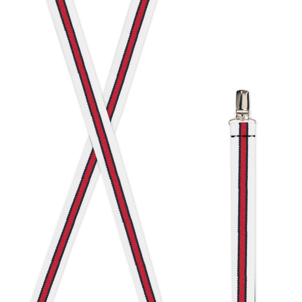 1″ Wide Suspenders with Strong Clips. Many Colors & Lengths. MADE IN USA