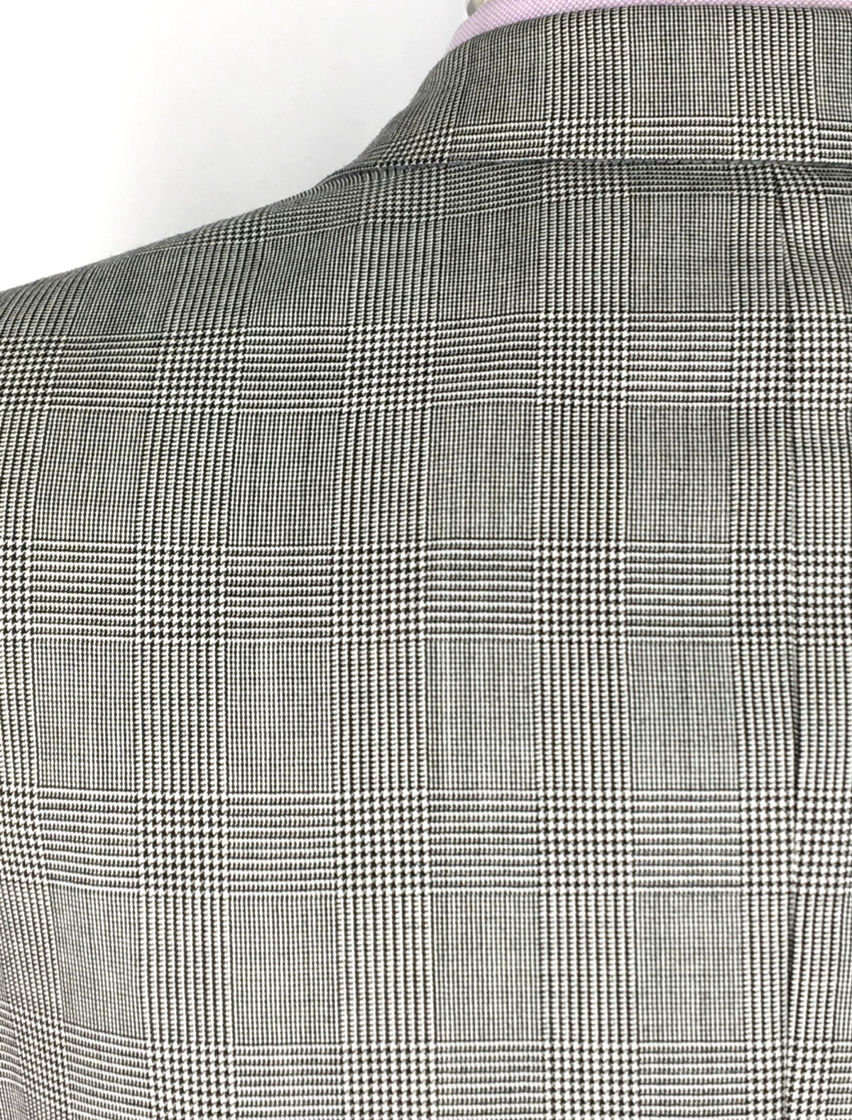 40R Brioni Italy Mens 2 Button 100% Wool Blazer Sport Coat Gray Glen Check