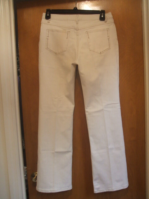 J Jill Eggshell Authentic Fit Sits Below Waist Pants Jeans Sz 10 NWT $79 Wide