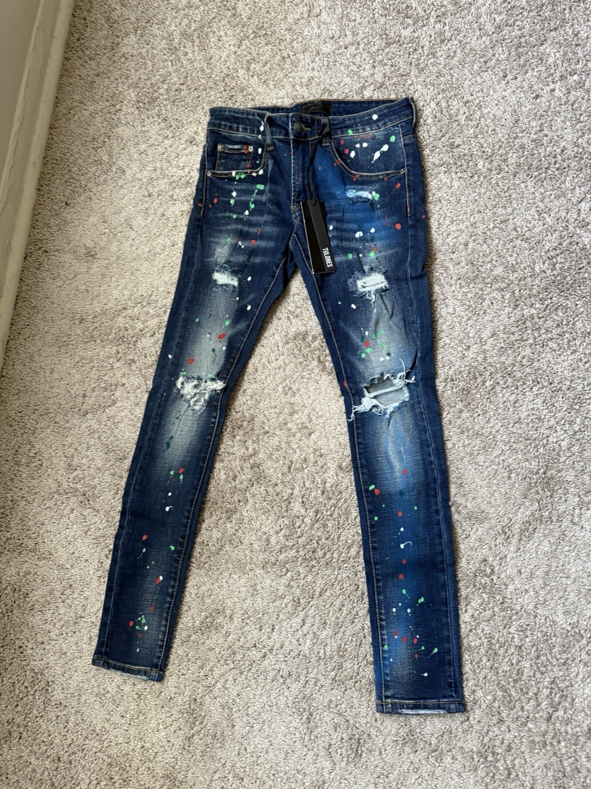 Men’s Paint 🎨 Splat Skinny Jeans Size 30×30