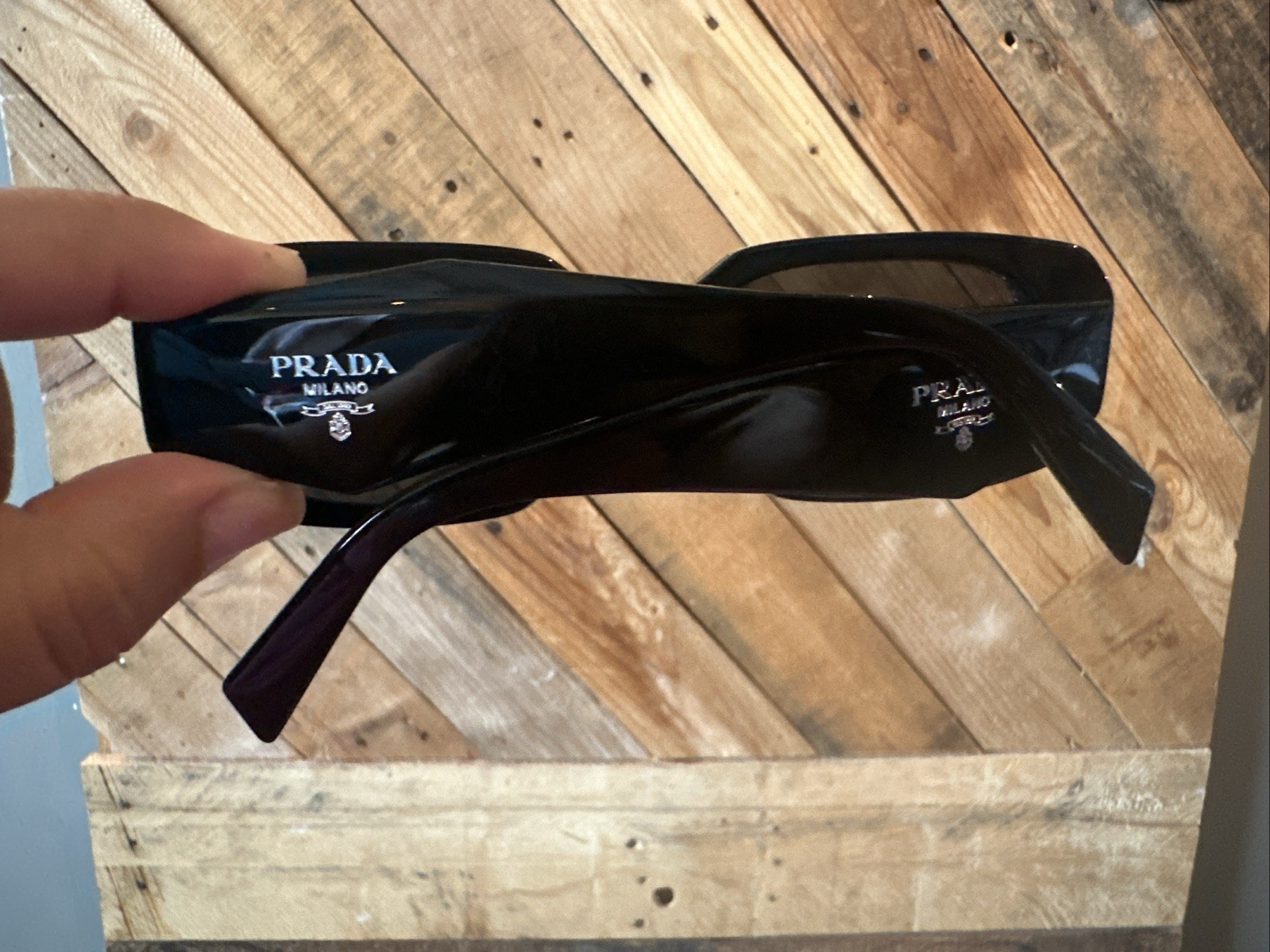 PRADA Milano SPR17WS 49*20-145 Black Dark Grey Lens UNISEX Sunglasses Kool