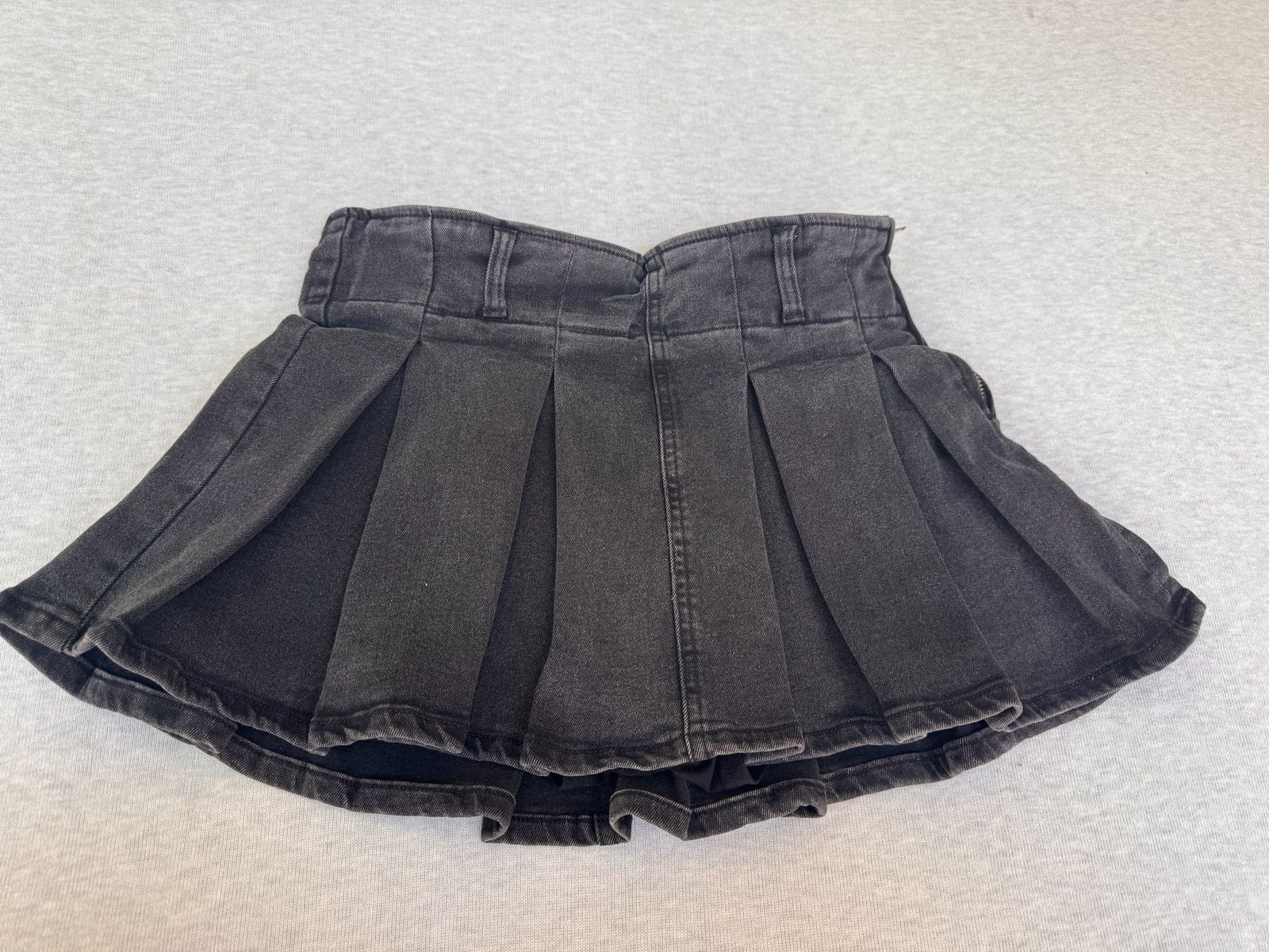 JFORJUSTIFY Black Denim Pleated Mini Skirt Skort