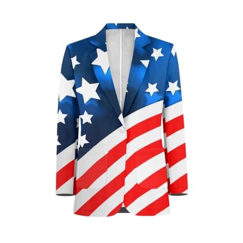 Blazer for Men Regular Fit Suit Jacket Sport Coats with X-Large American Flag