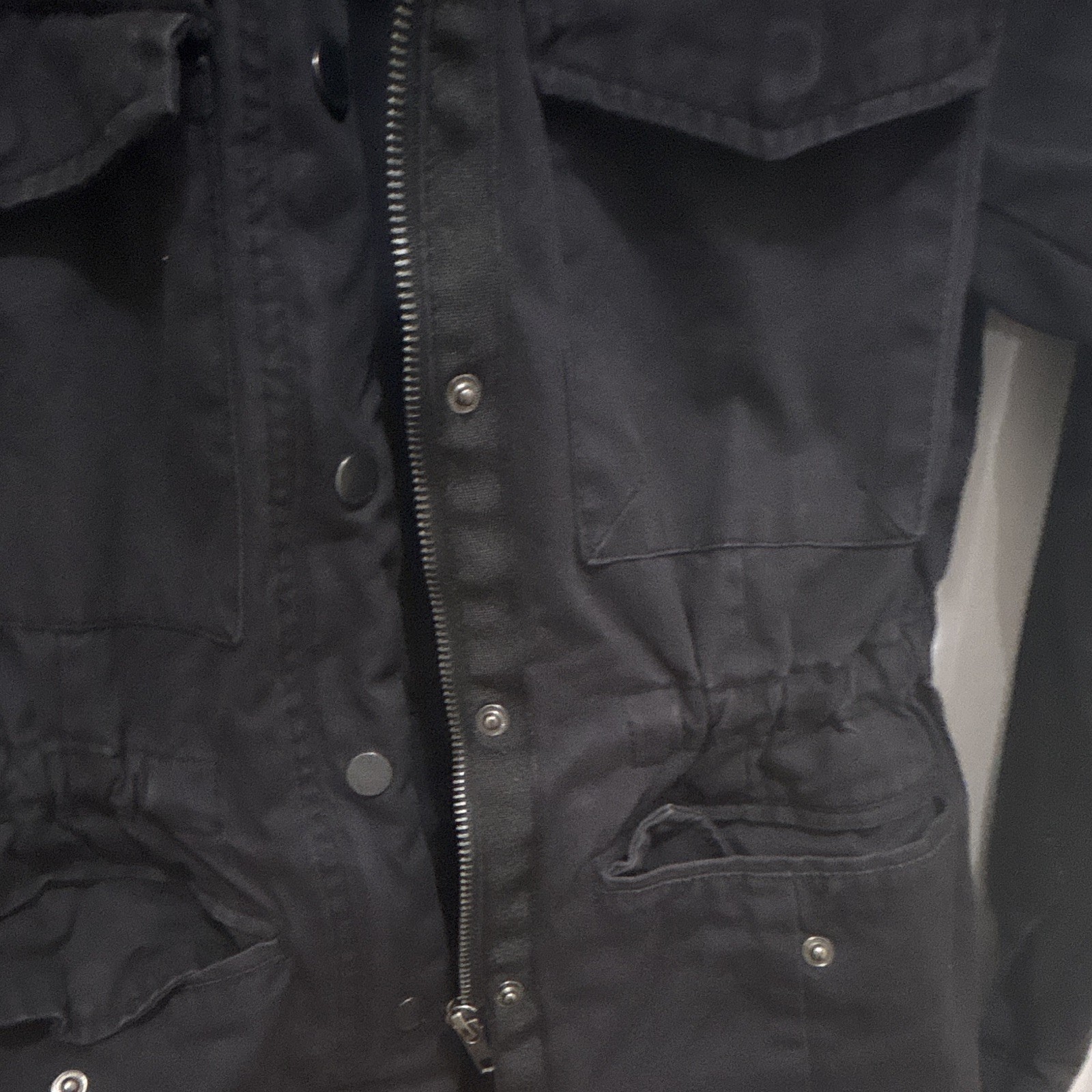ana A New Approach Women’s XS Black Jacket Full Zip Snap Collared Utility Coat
