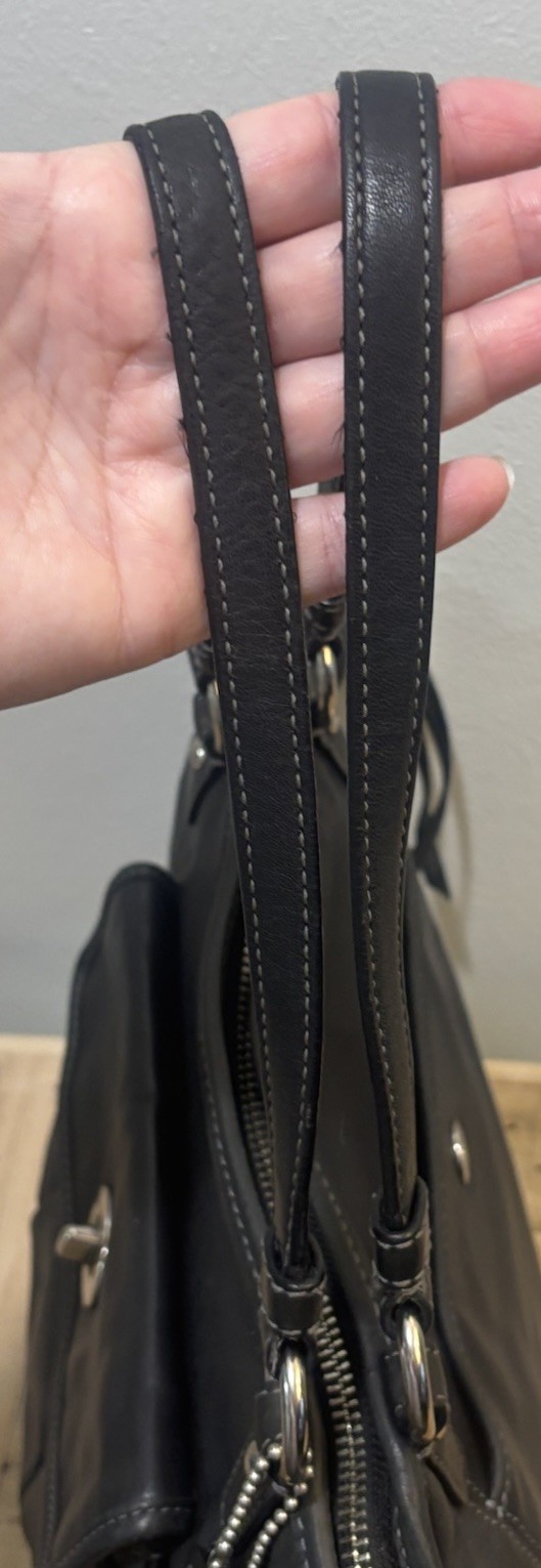 Coach Leah Black Leather Shoulder Bag 13172
