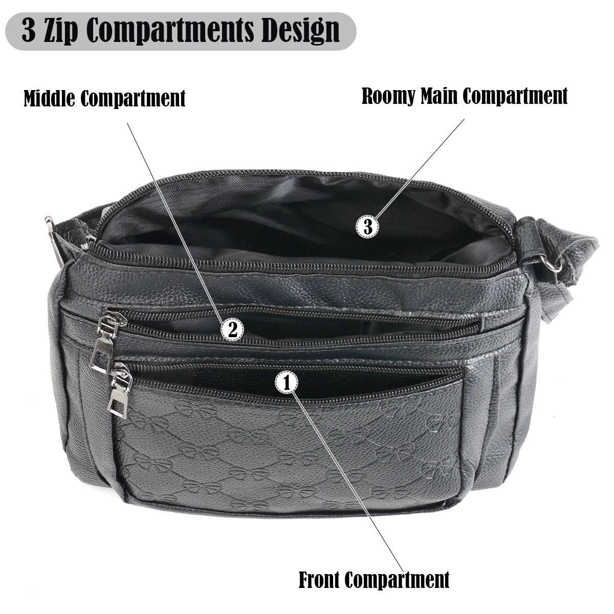 Women Vintage Crossbody Shoulder Bag Soft PU Leather Lightweight Handbag Purse