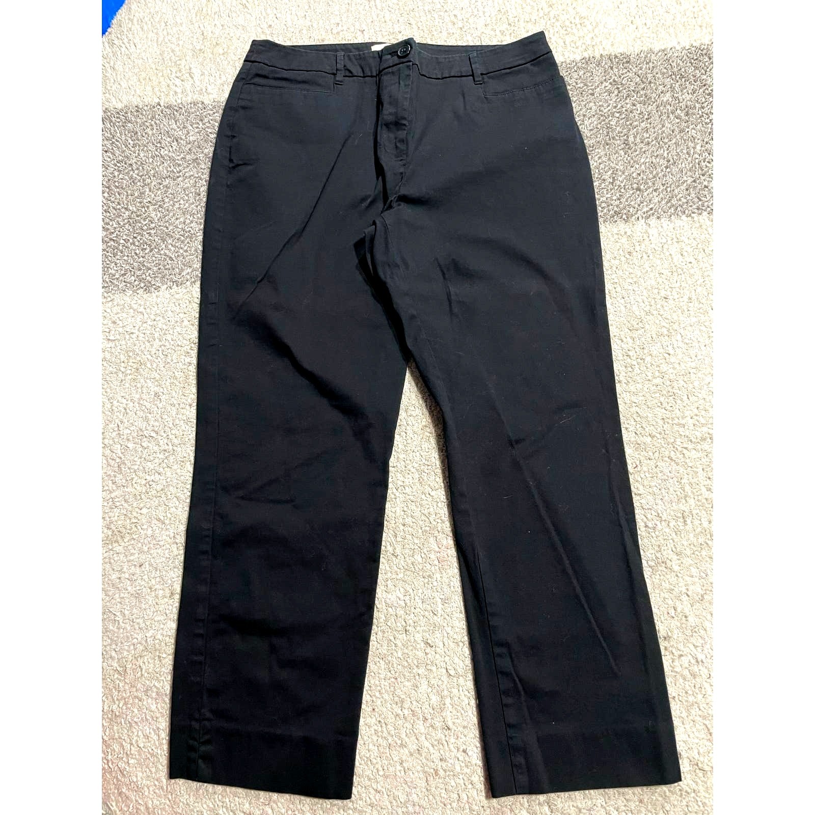 Talbots Chinos Dress Pants Womens 12 98% Cotton 2% Spandex Stretch Black Career