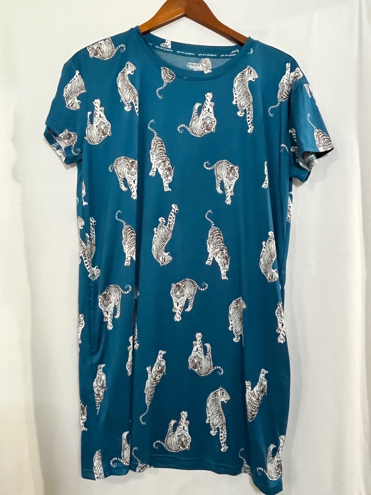 JOYSPUN Women Tiger Sleepshirt Short Sleeve Blue U pick Size New
