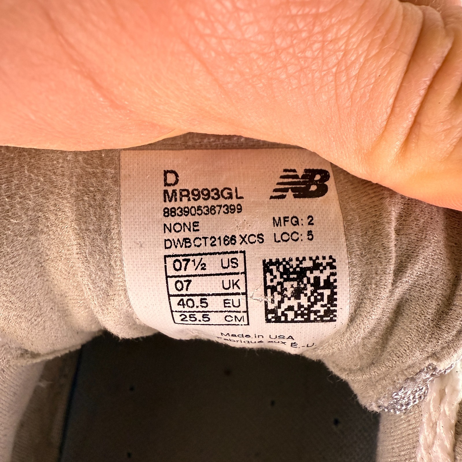 New Balance 993 US Men’s Size 7.5 (D) – Made In USA Grey / White MR993GL
