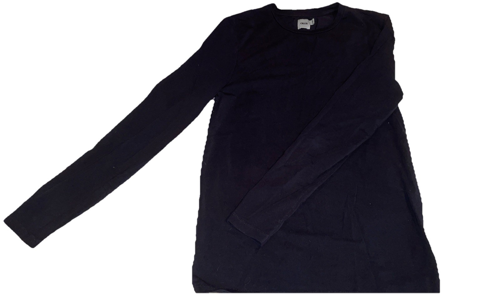 ASOS Men’s M Solid Black Long Sleeve Shirt Light Weight 94% Cotton 6% Elastane￼