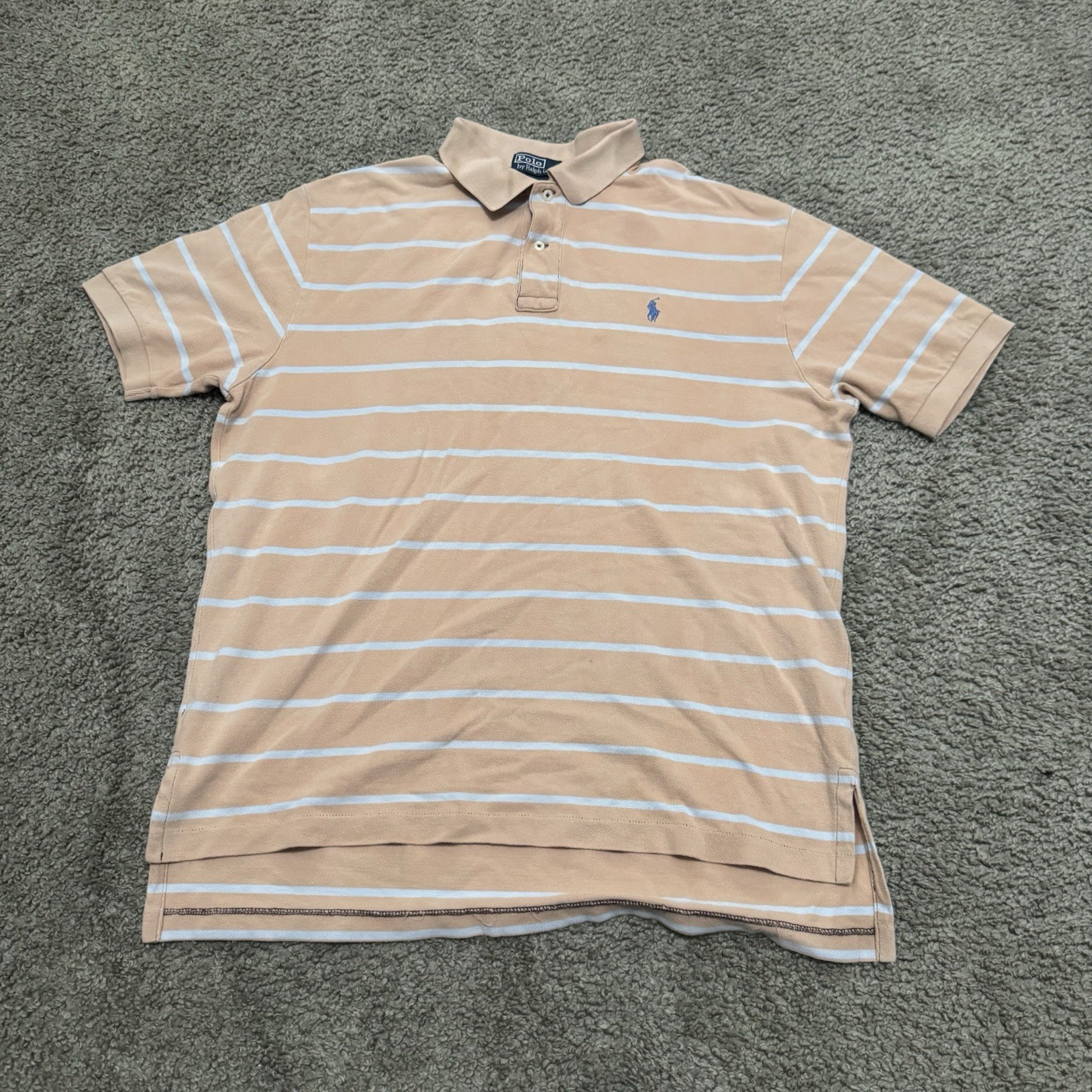 Polo Ralph Lauren Biege with Light Blue Stripes Men’s Shirt – XL