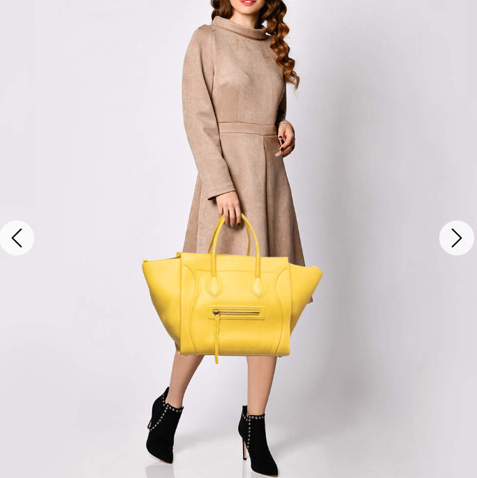 Celine Yellow Leather Medium Phantom Luggage Tote Bag $4200 With Dust Bag