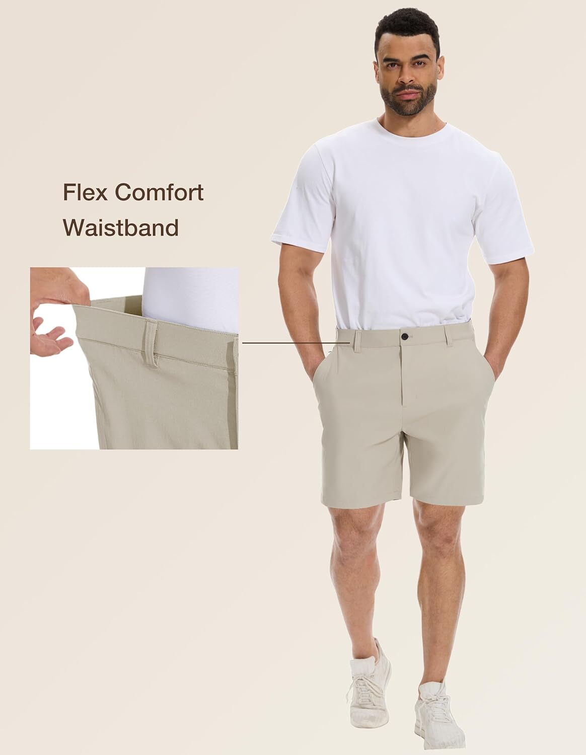 Men’s Stretch Shorts Waterproof Lightweight Qiuck Dry Hiking Big Tall Size Golf