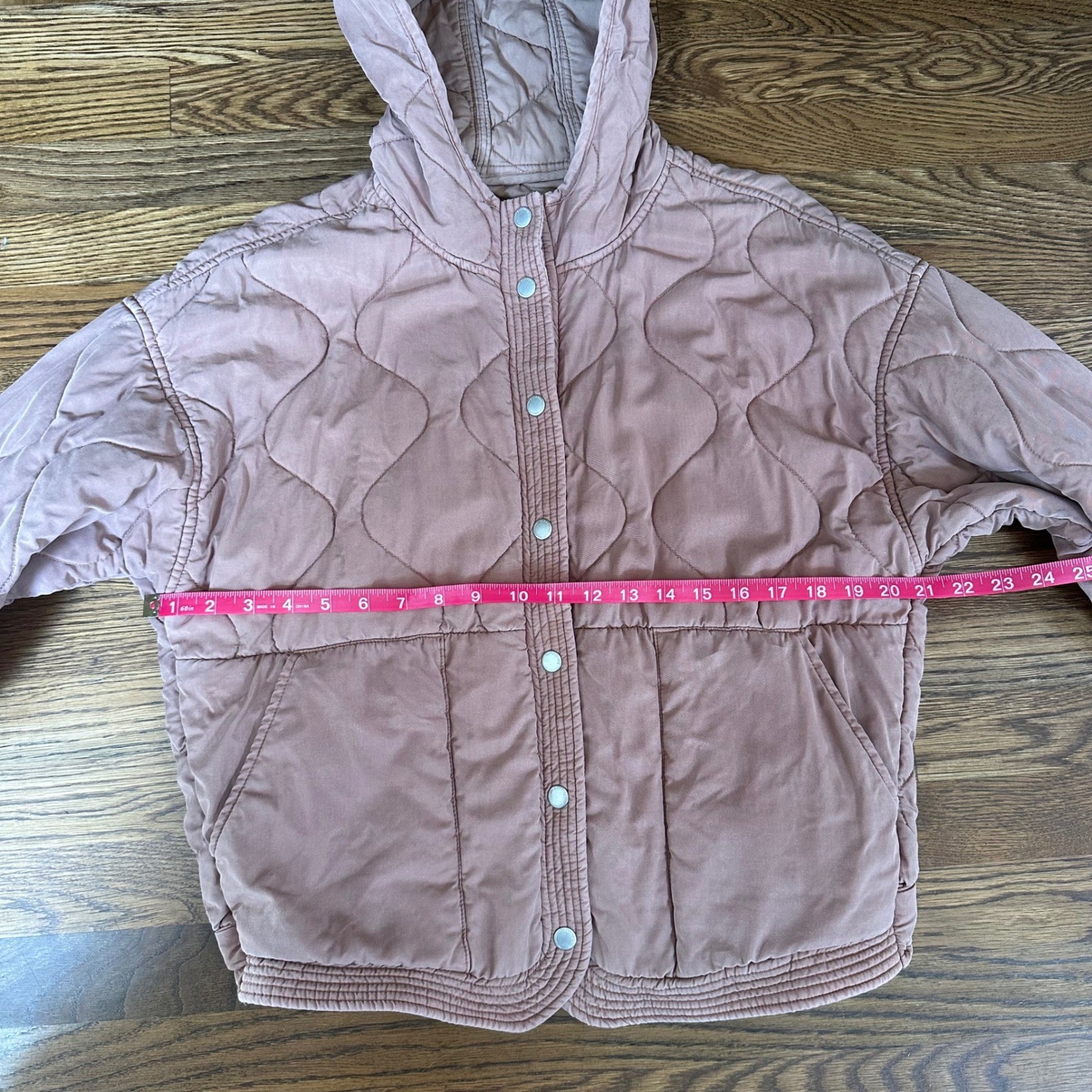BlankNYC Womens Quilted Hooded Bomber Jacket in Clay Rose Mauve Size XS