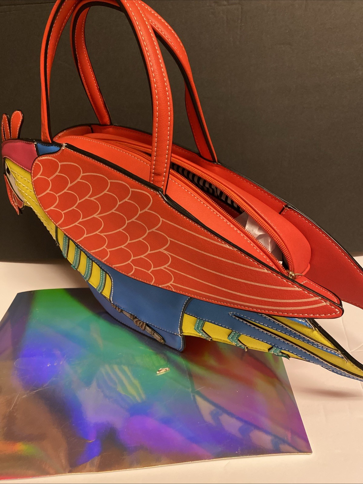 Parakeet Shaped handbag 20 Inches Long New Unused Eye Catching Statement Piece