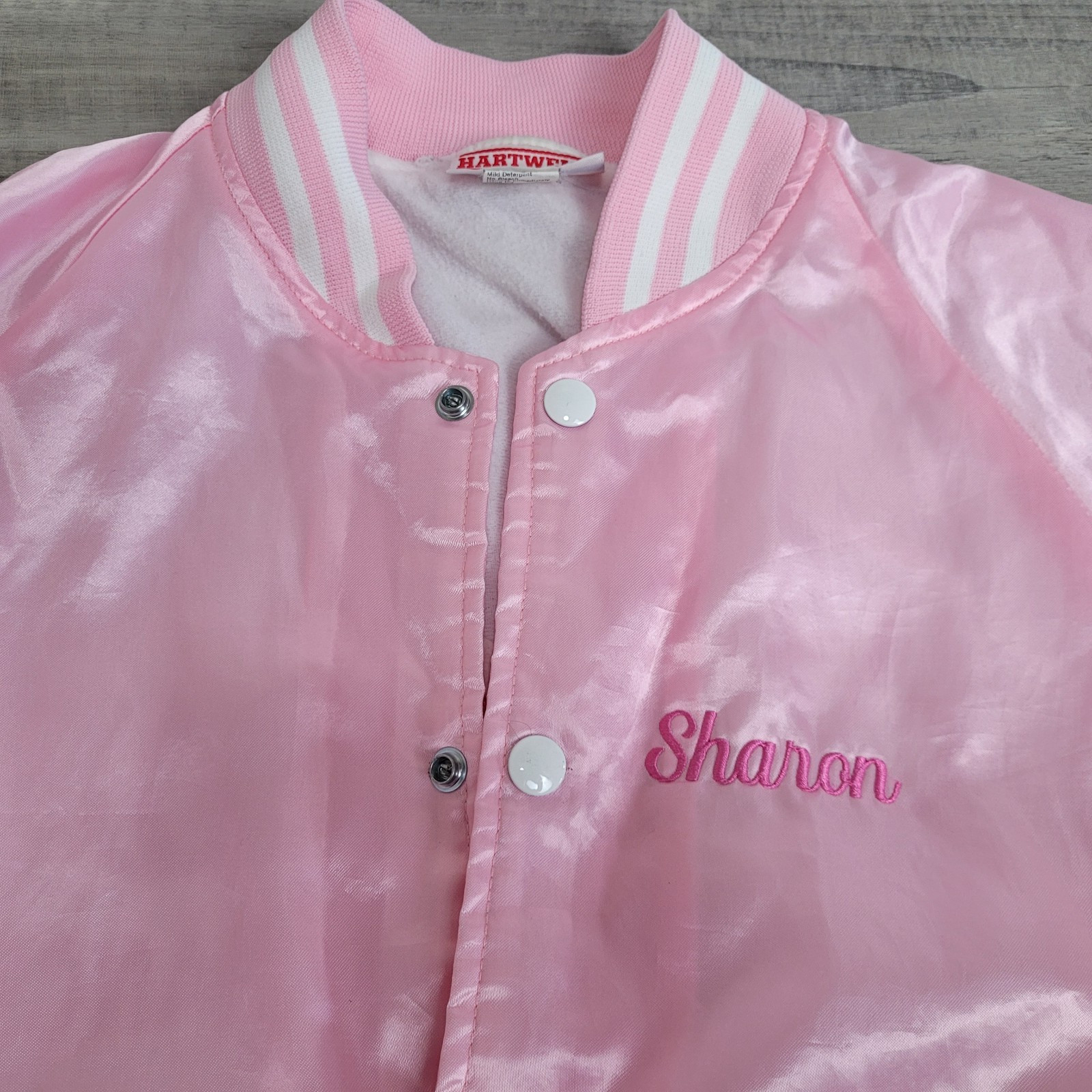 HARTWELL Bomber Jacket Womens Small Pink Satin “Sheri’s Born to Dance” (c-video)