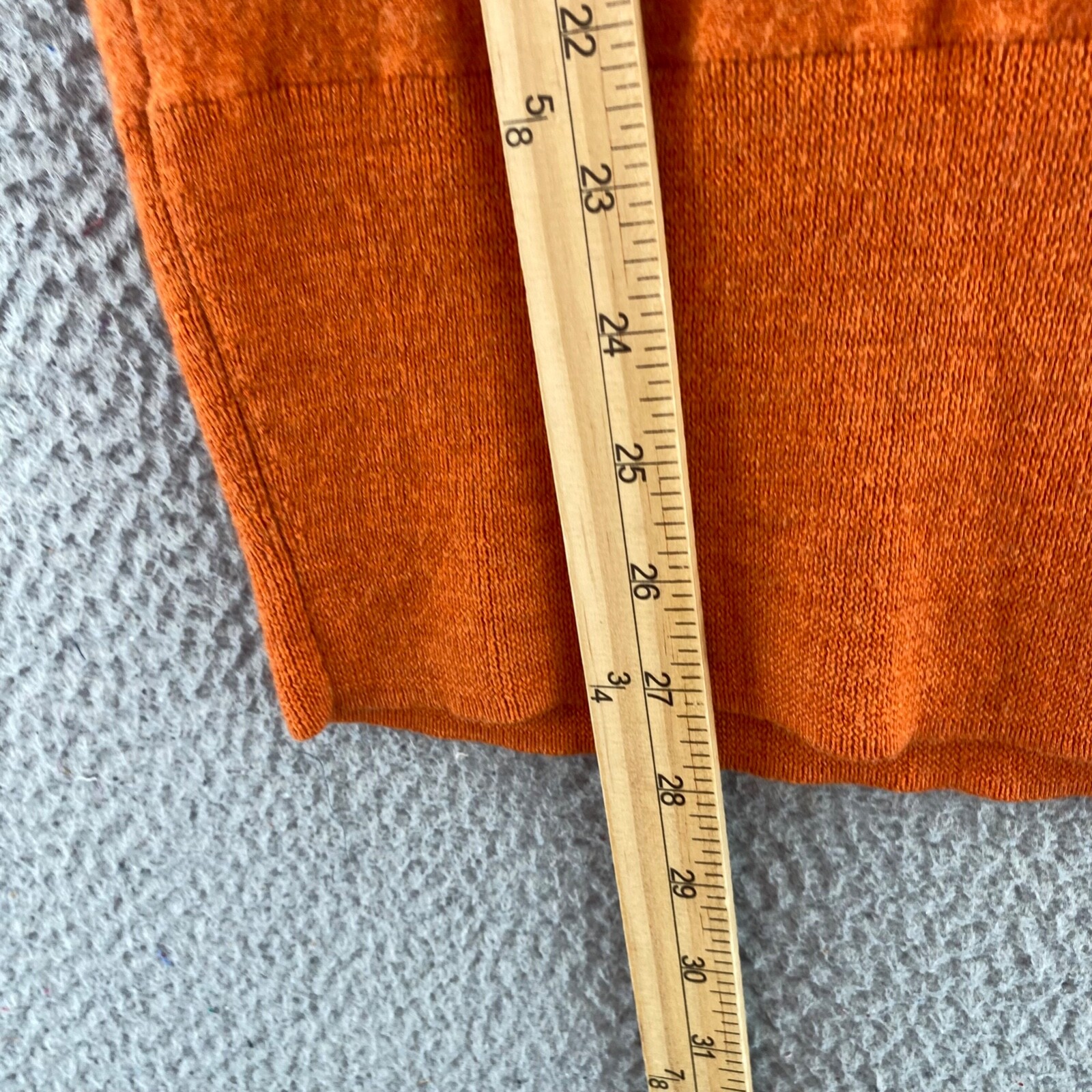 Talbots Sweater Women Medium Orange Pure Merino Wool Knit Tunic Cowl Pullover