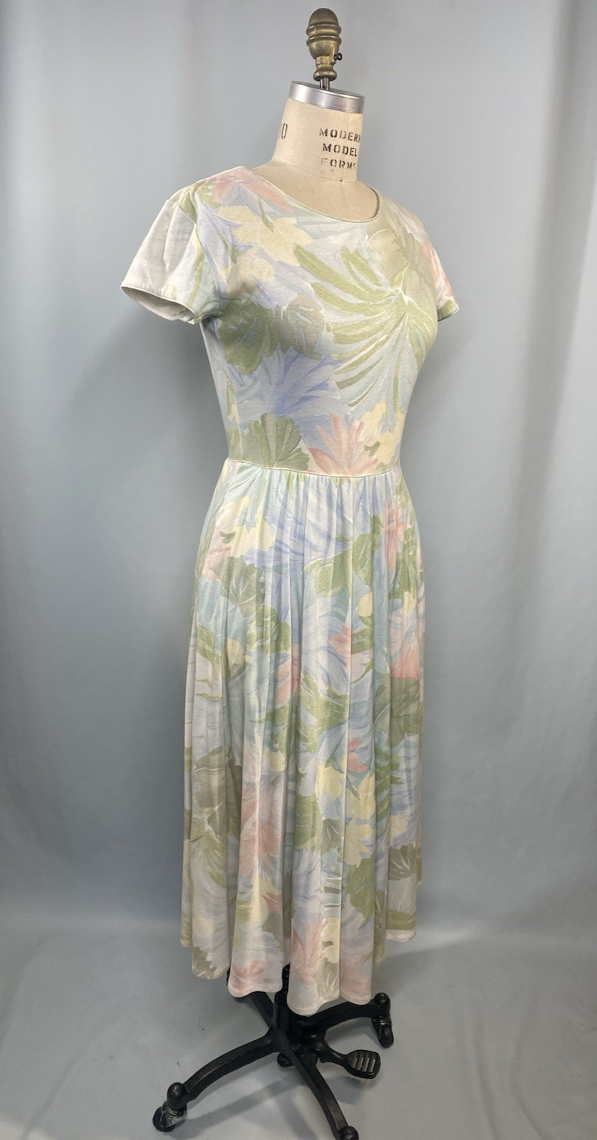 Vintage Dress SIZE SMALL floral long classic 80s 90s CAROL ANDERSON pastel