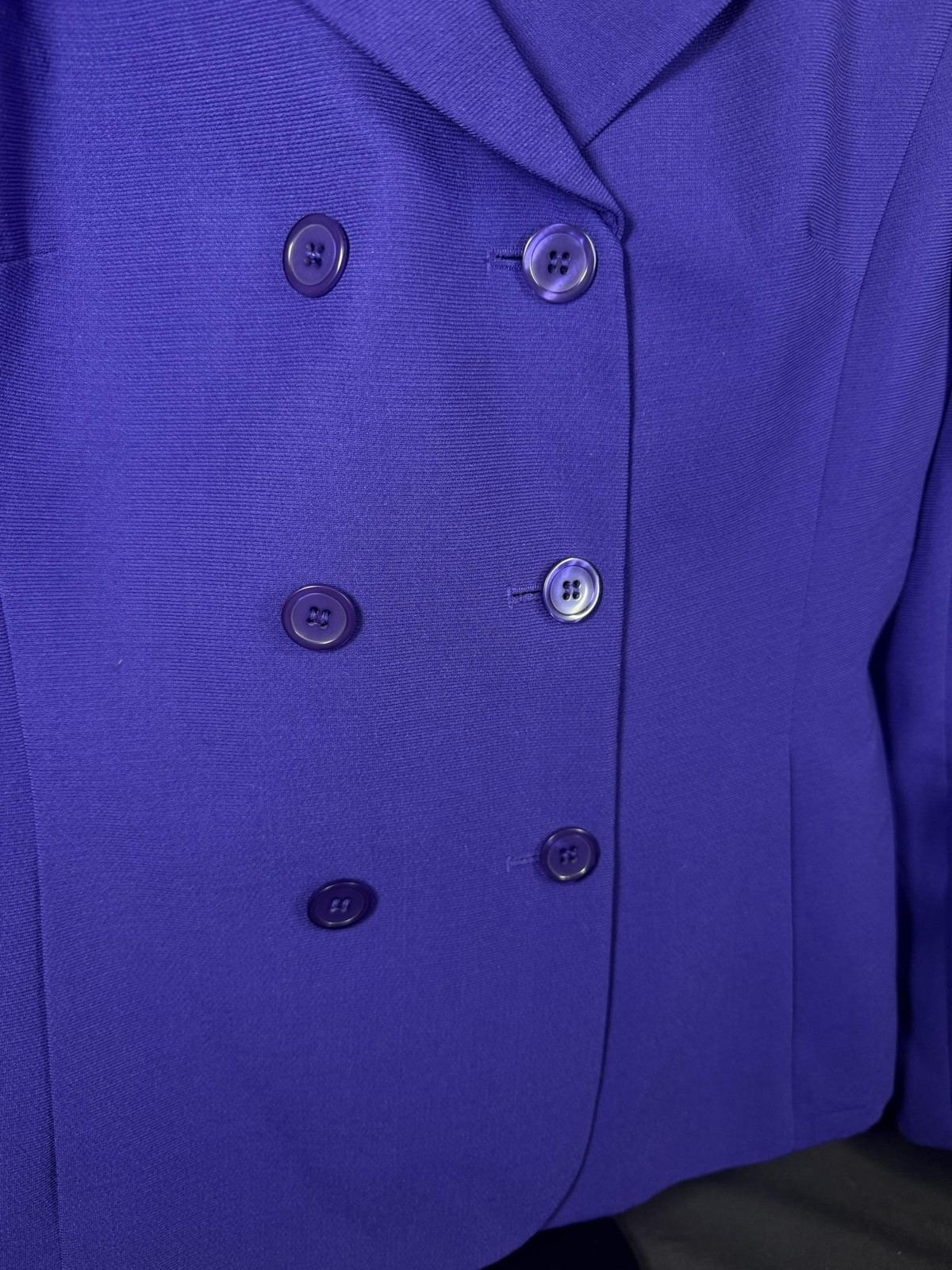 Emily Blazer Jacket Womens 8 Purple Double Breasted Tailored Lined Notch Lapel