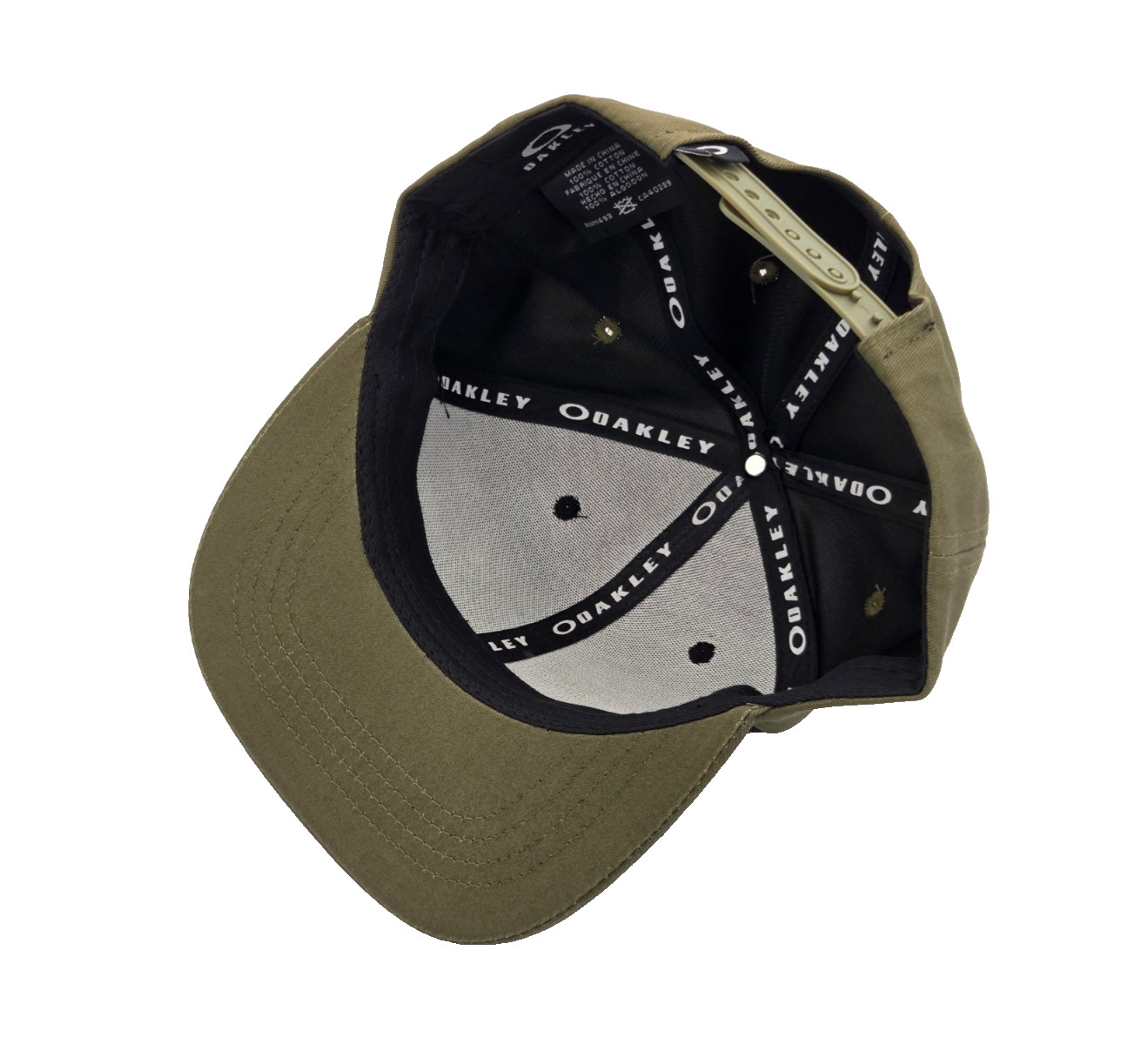 Oakley Two-Tone Army Green and Black Embroidered Logo Snapback Adjustable Hat