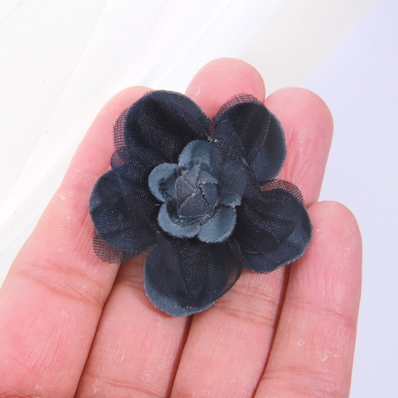 4cm Handmade Chiffon Multilayer Fabric Cored Flowers For DIY Hair Accessories Ha