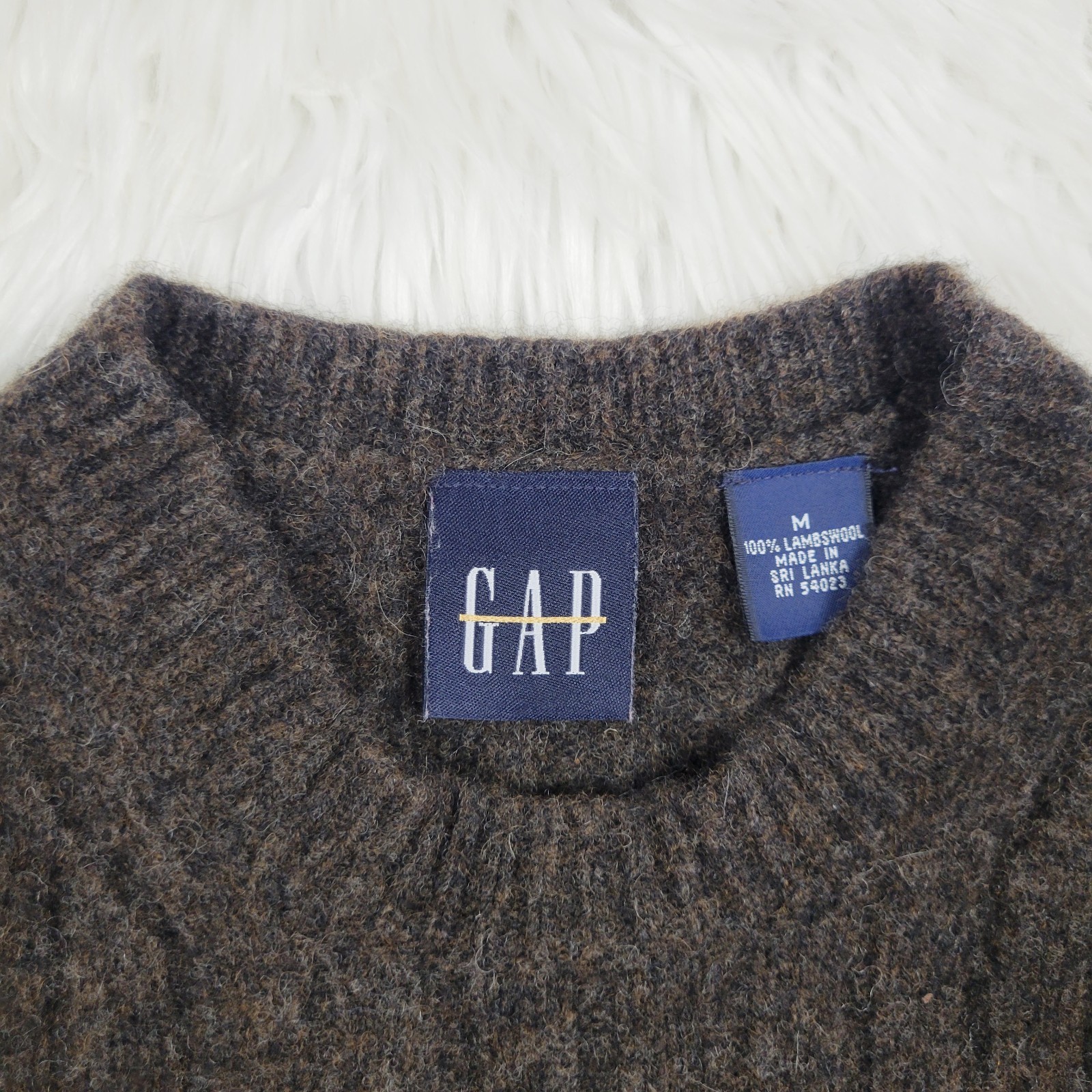 Vintage GAP Men’s Lambswool Sweater Medium M Brown Pullover