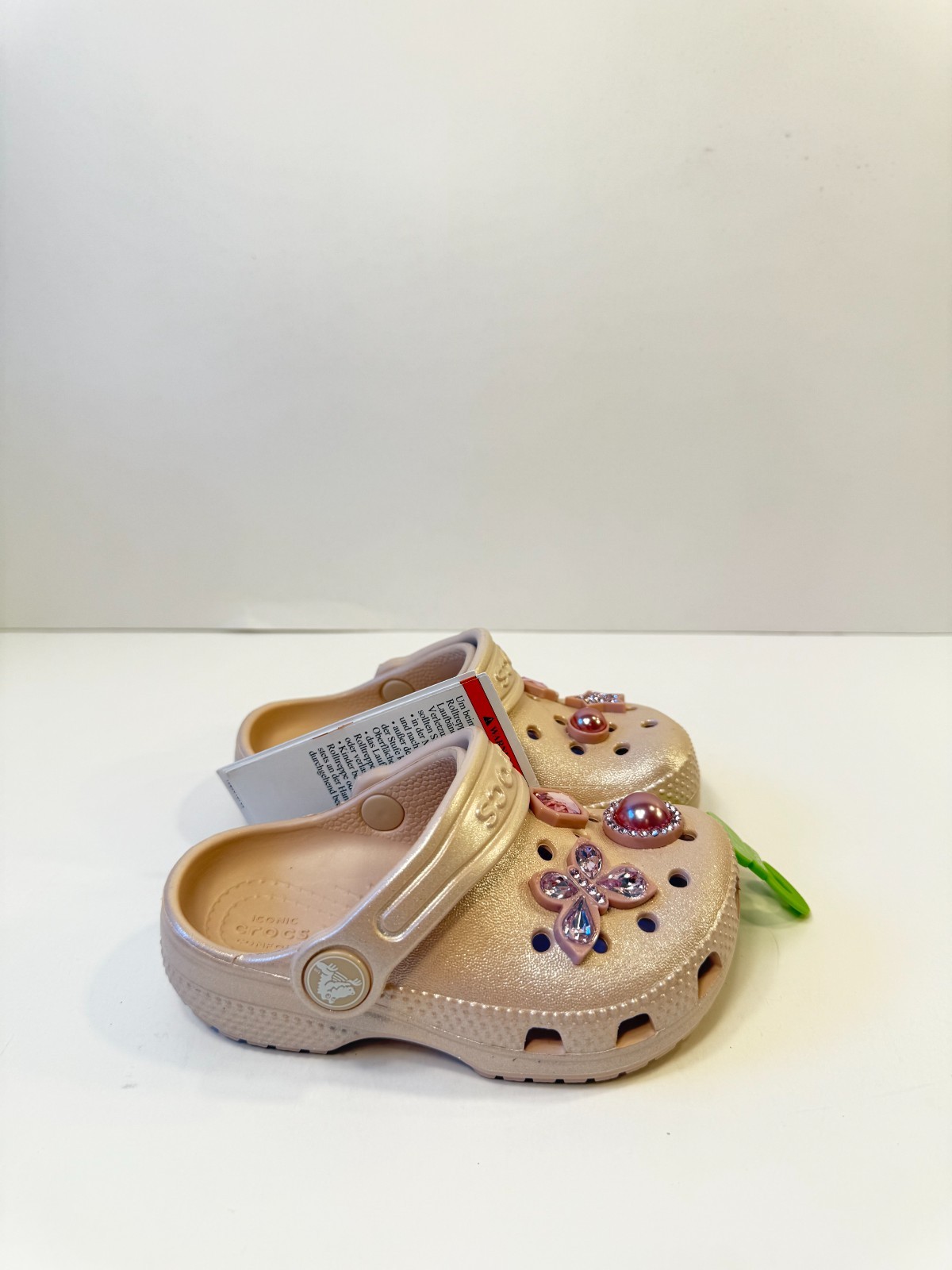 9.1 Crocs Toddlers Girls Shimmer Gemstone Classic Clogs Pink Quartz-US 7