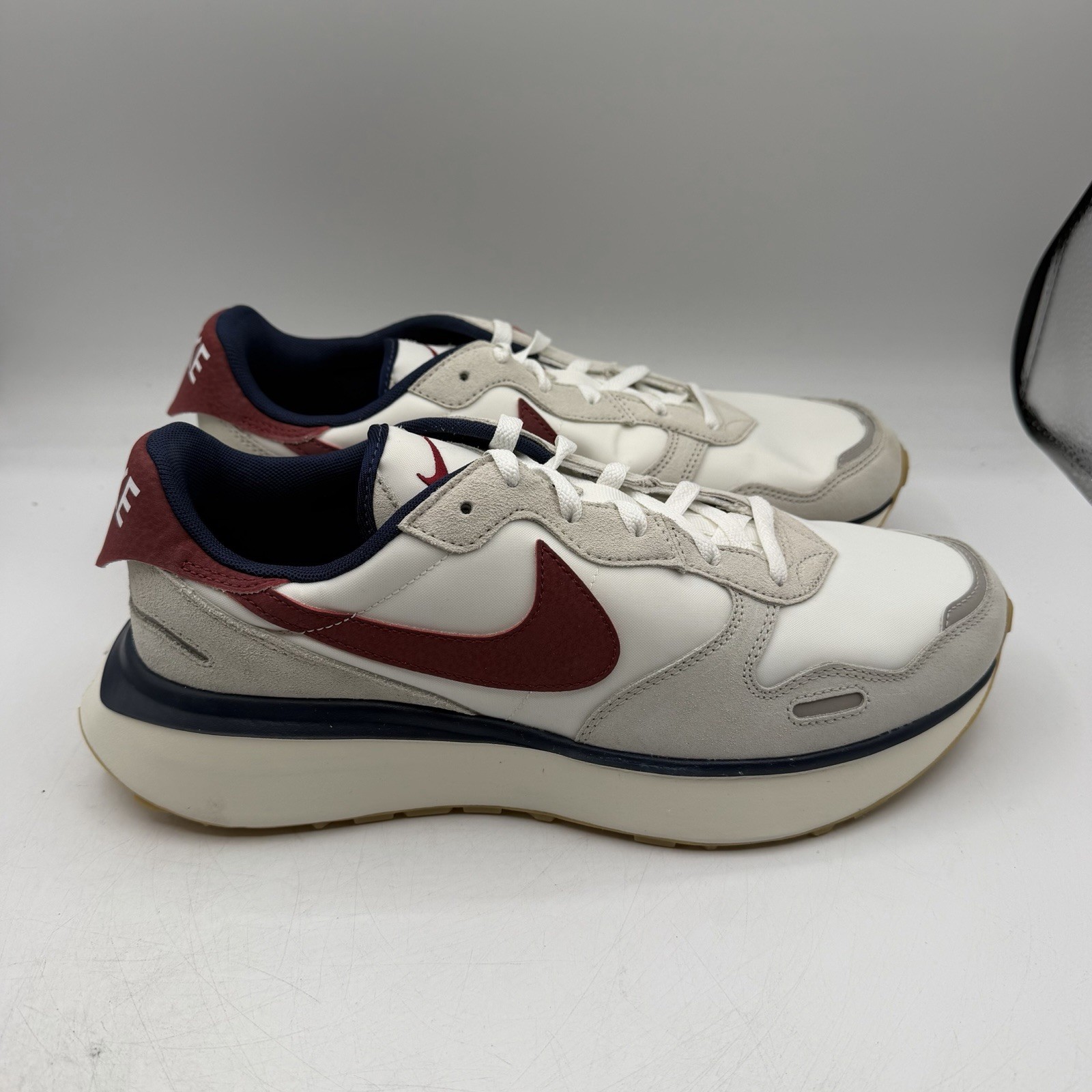 Nike Phoenix Waffle Running Shoes Womens 12.5 Men 11 Light Bone Team Red Sneaker