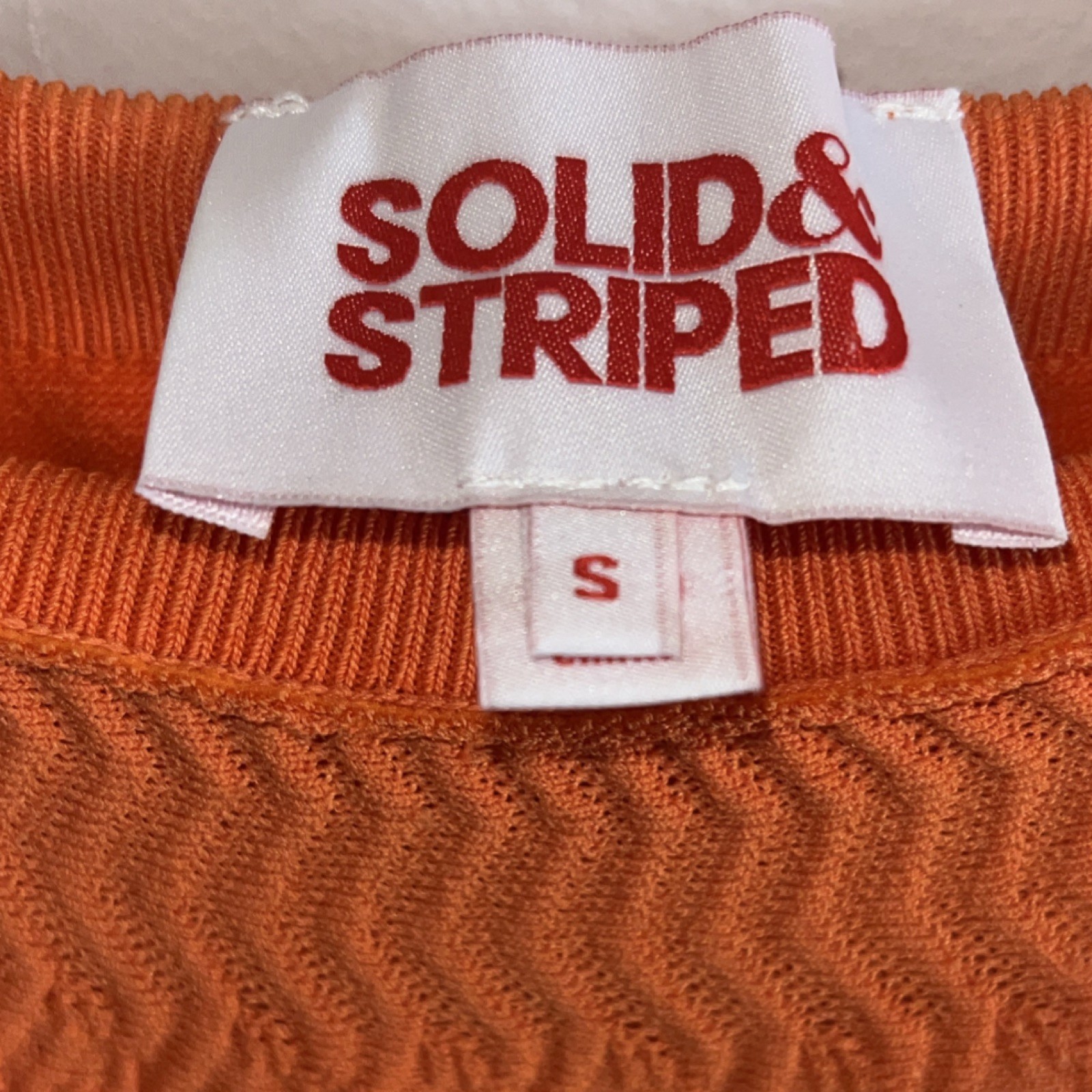 Solids Orange Knit Square Neck Spaghetti Strap Ruffle Cropped Tank Top