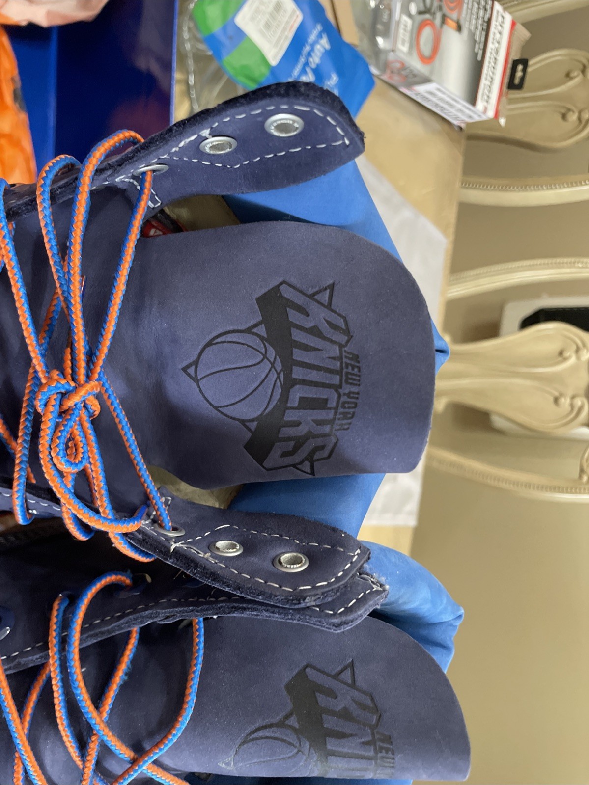 Timberland NBA New York Knicks Nubuck Lace-Up Ankle Work Boots Blue 8.5M